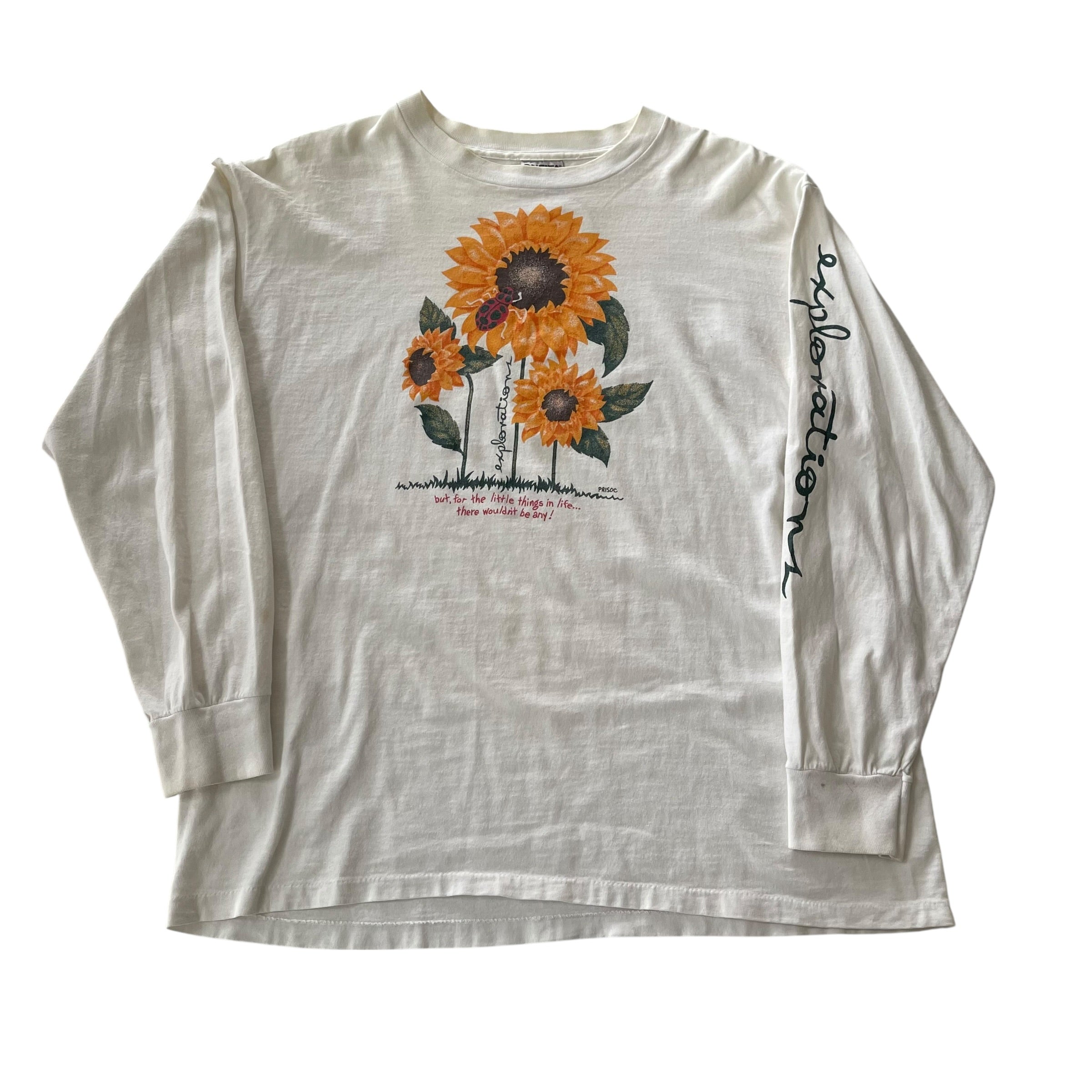 Vintage Exploration Sunflower Long SLeeve Graphic T-Shirt