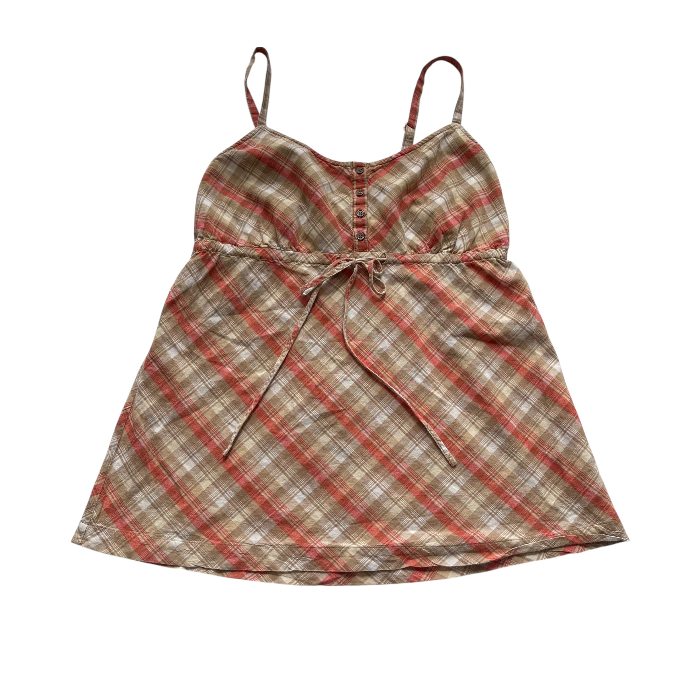 Vintage Faded Glory Plaid Tank-Top