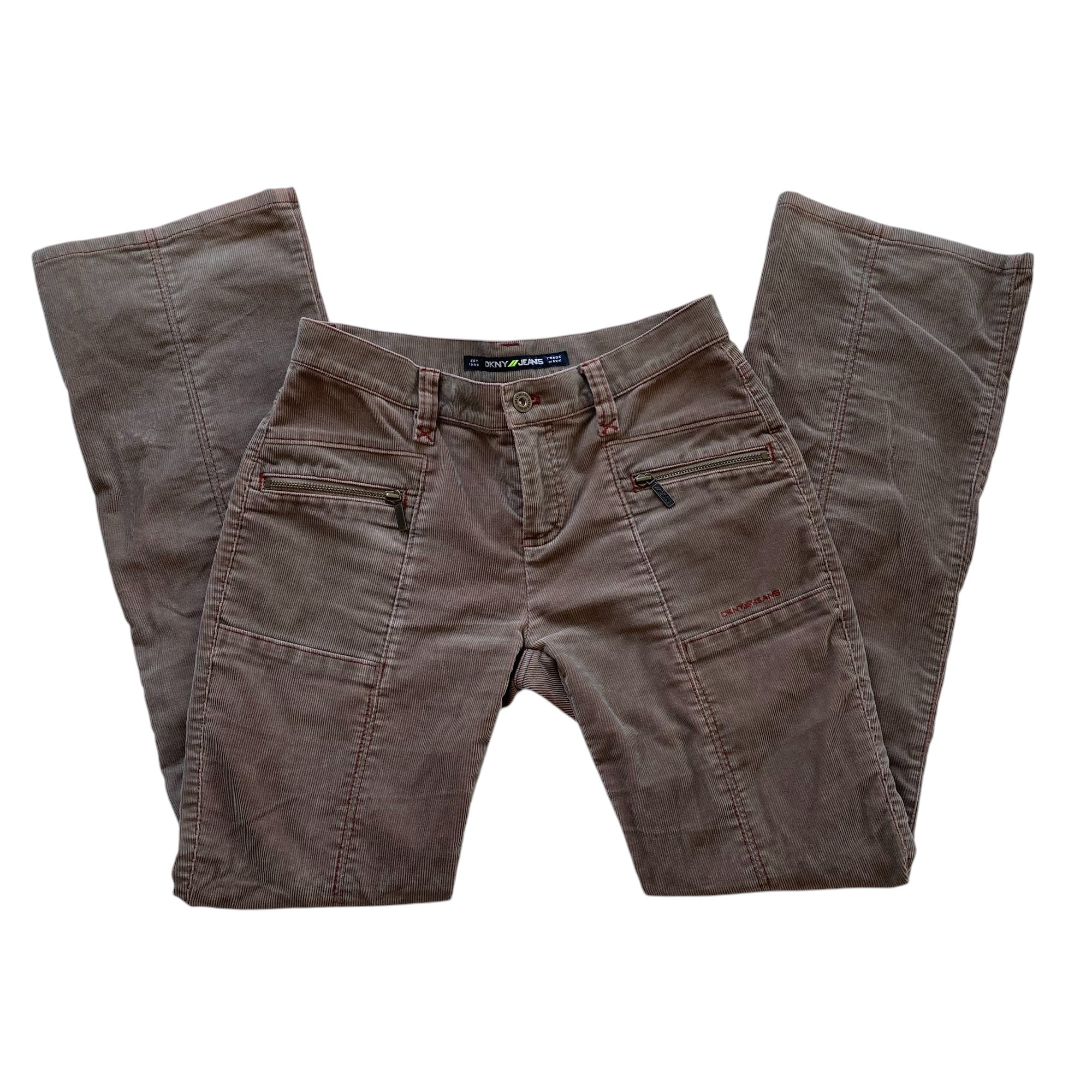 Y2k DKNY Jeans Brown Corduroy Flare Pants