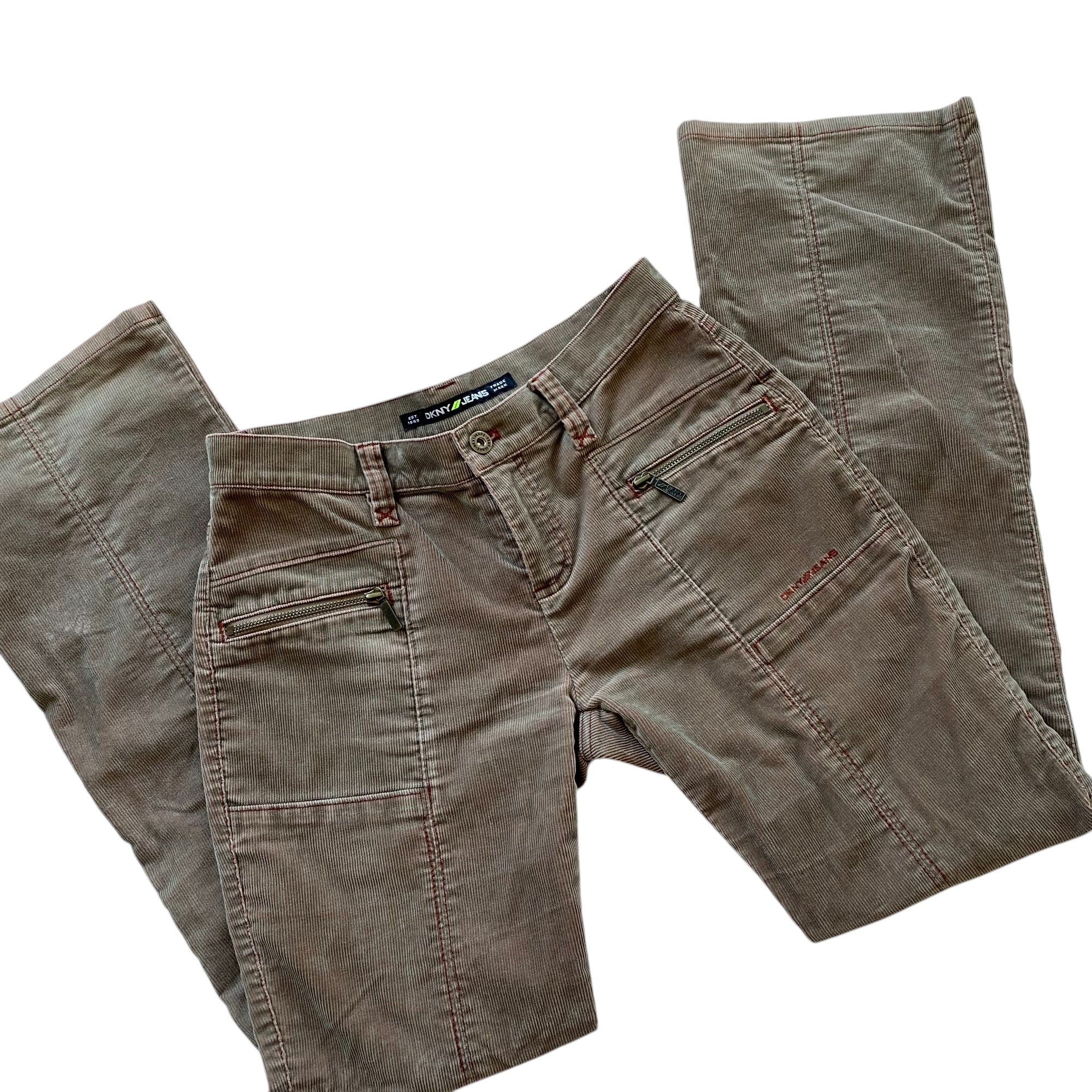 Y2k DKNY Jeans Brown Corduroy Flare Pants
