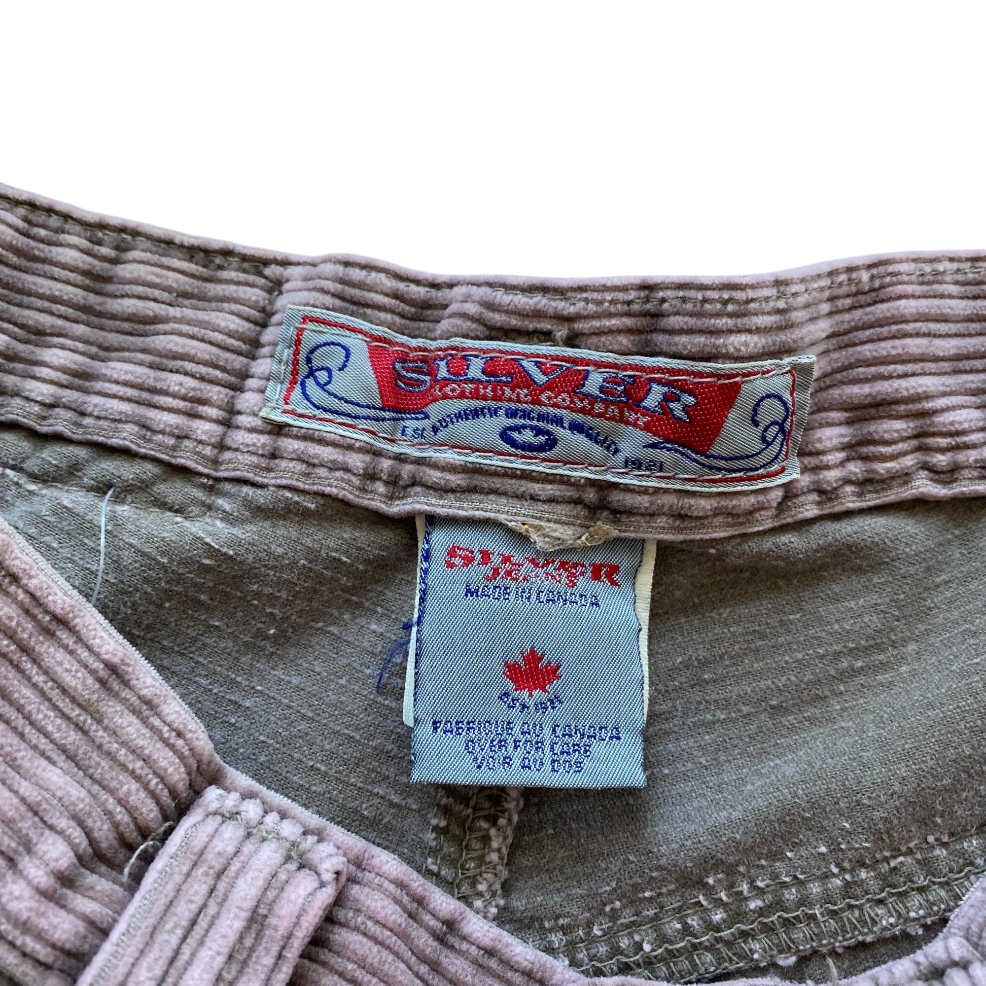 Vintage Silver Jeans Pink Corduroy Wide Leg Pants