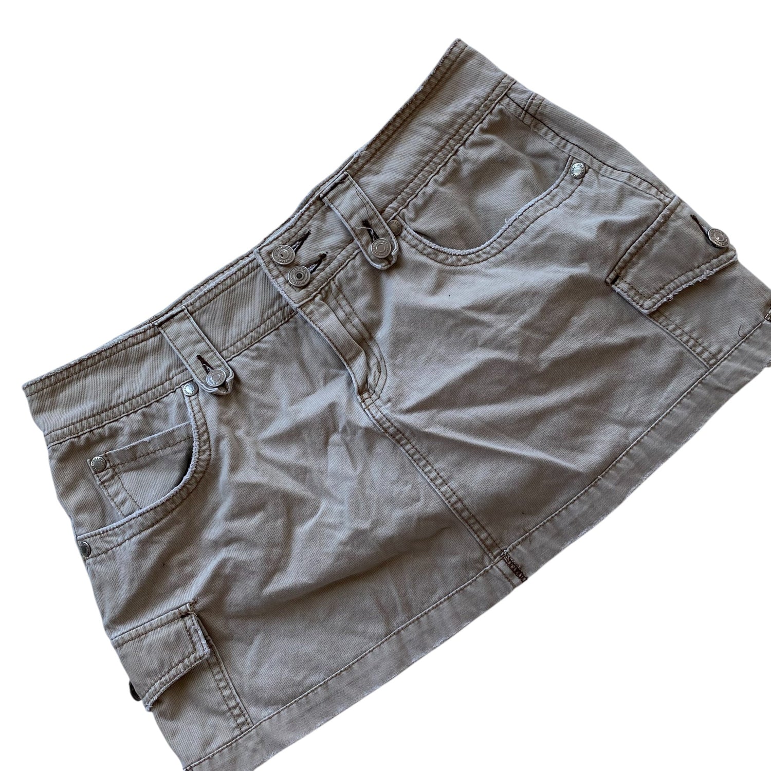 Y2k Hydraulic Tan Mini Skirt