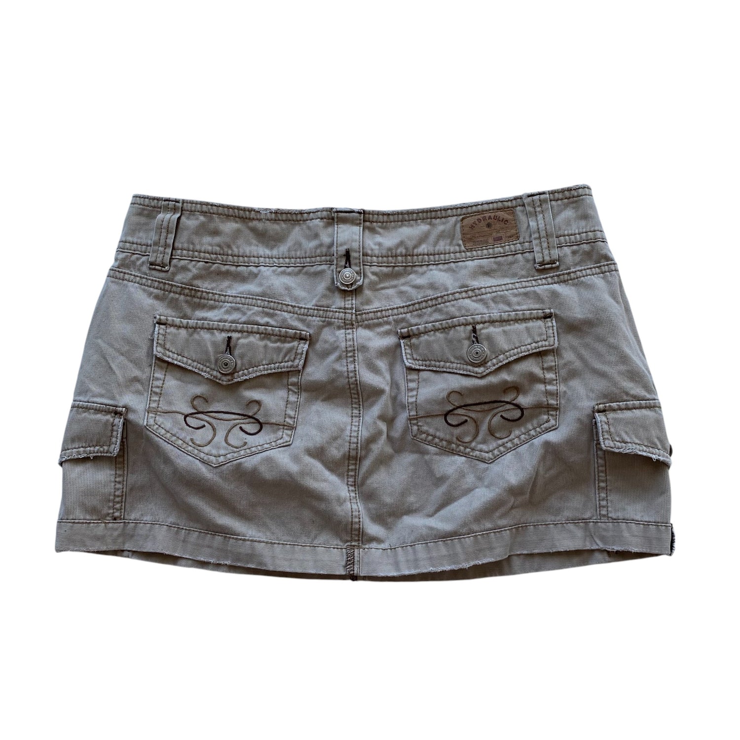 Y2k Hydraulic Tan Mini Skirt