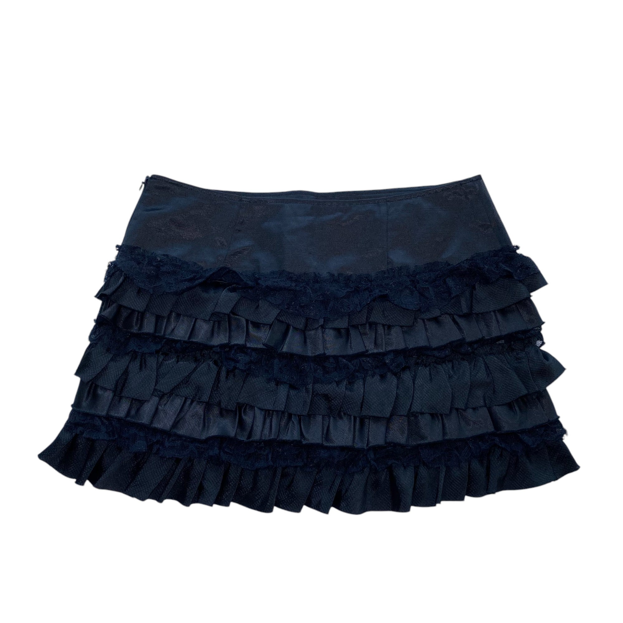 Y2k Black Ruffle Mini Skirt