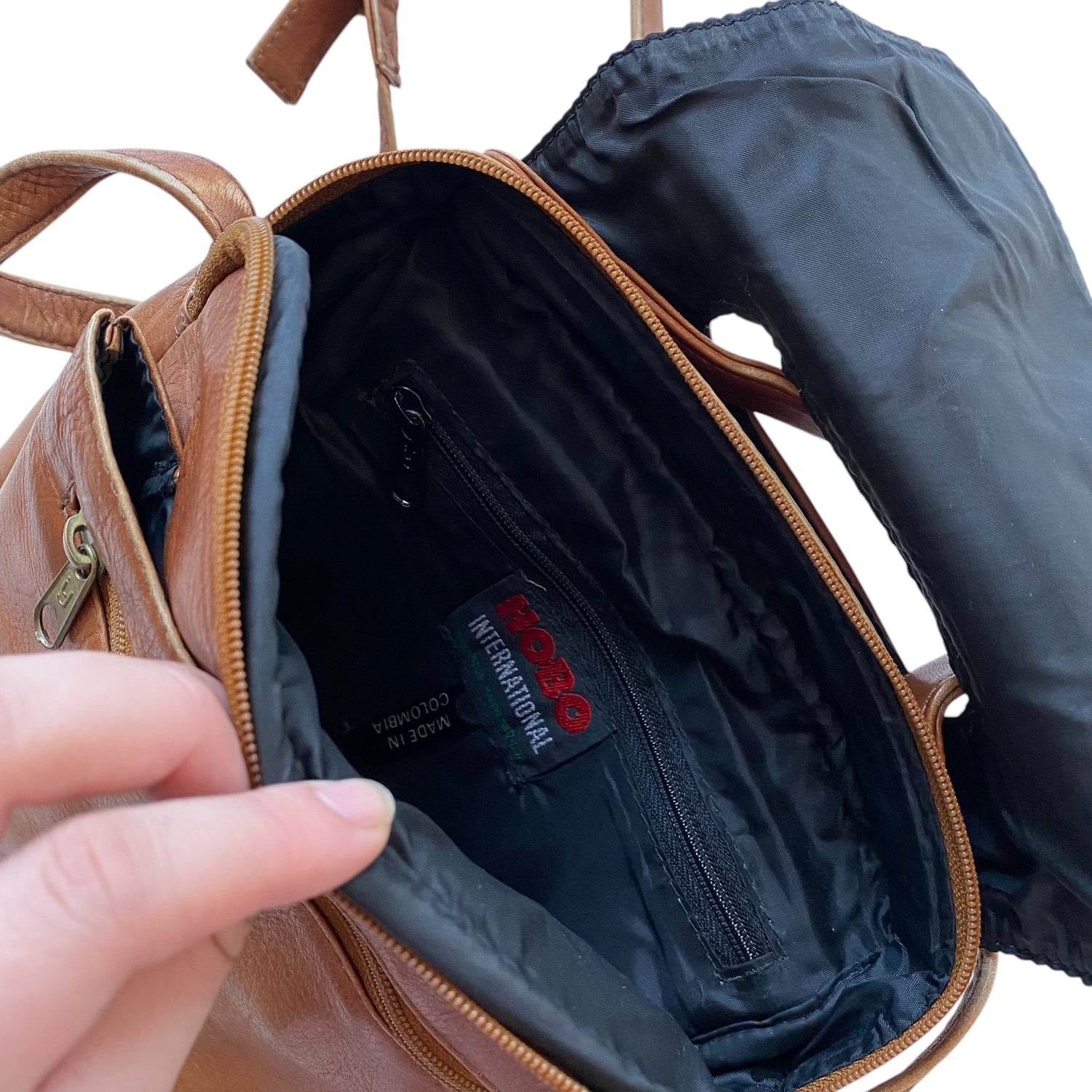 Vintage HOBO International Brown Leather Side Bag