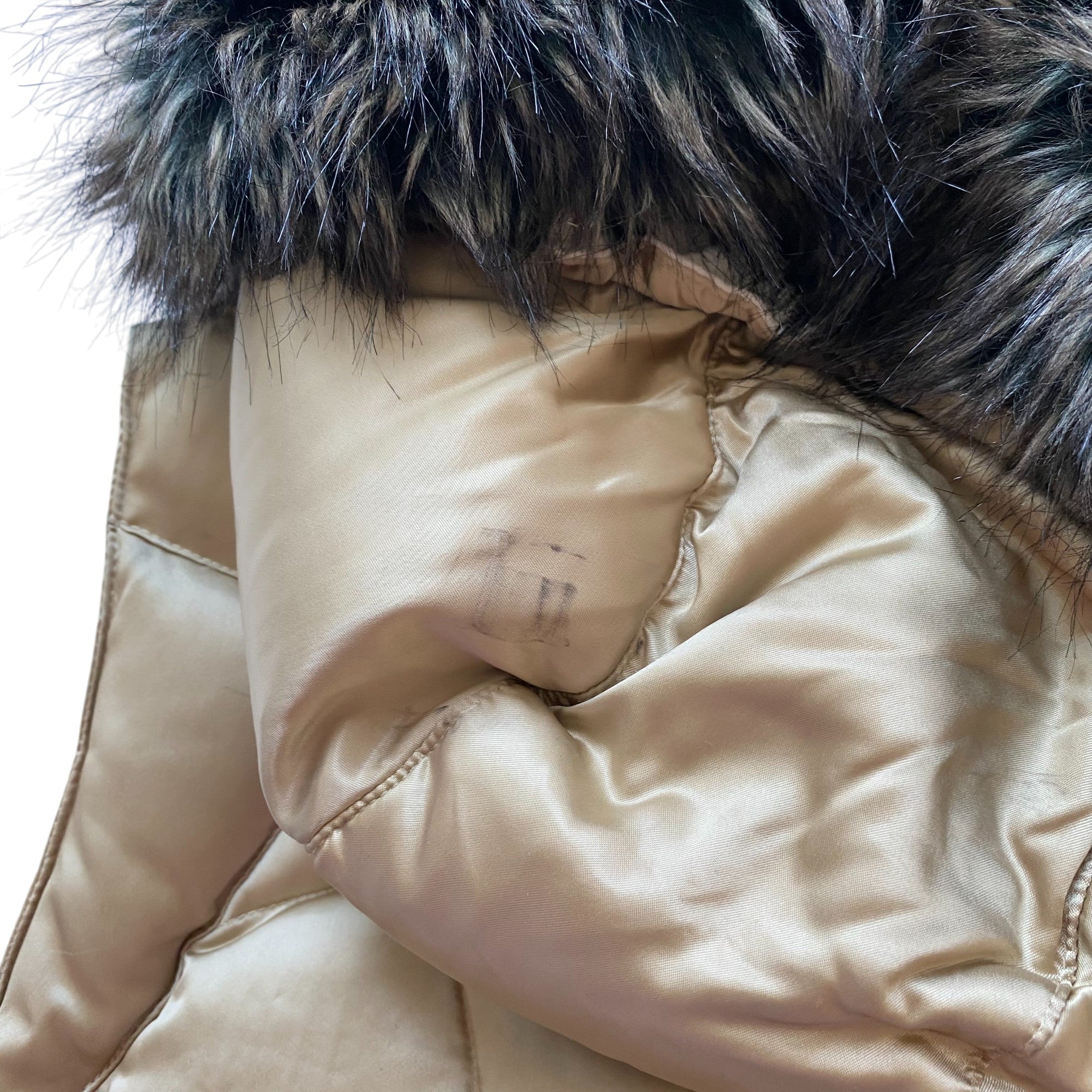 Y2k The North Face Gold Fur Trim Femme Vest