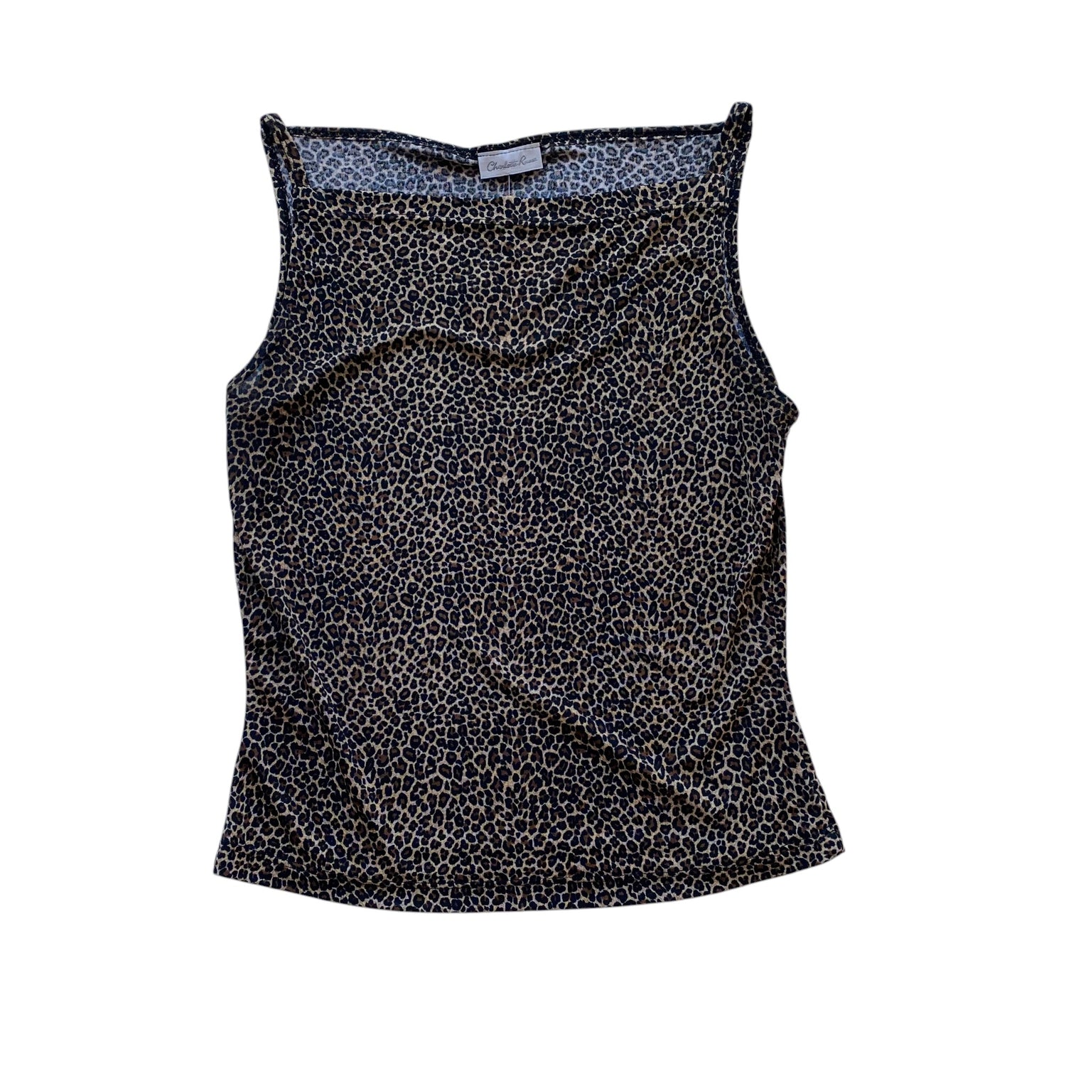 Y2k Charlotte Russe Cheetah Print High Neck Tank Top