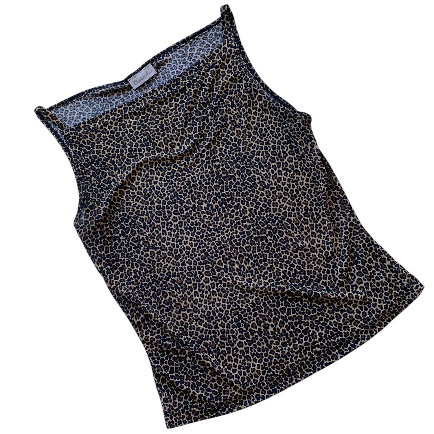 Y2k Charlotte Russe Cheetah Print High Neck Tank Top