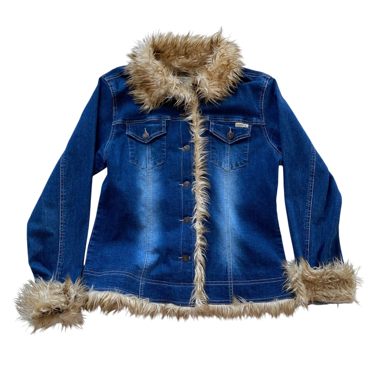 Y2k Billabong Fur Trimmed Denim Jacket