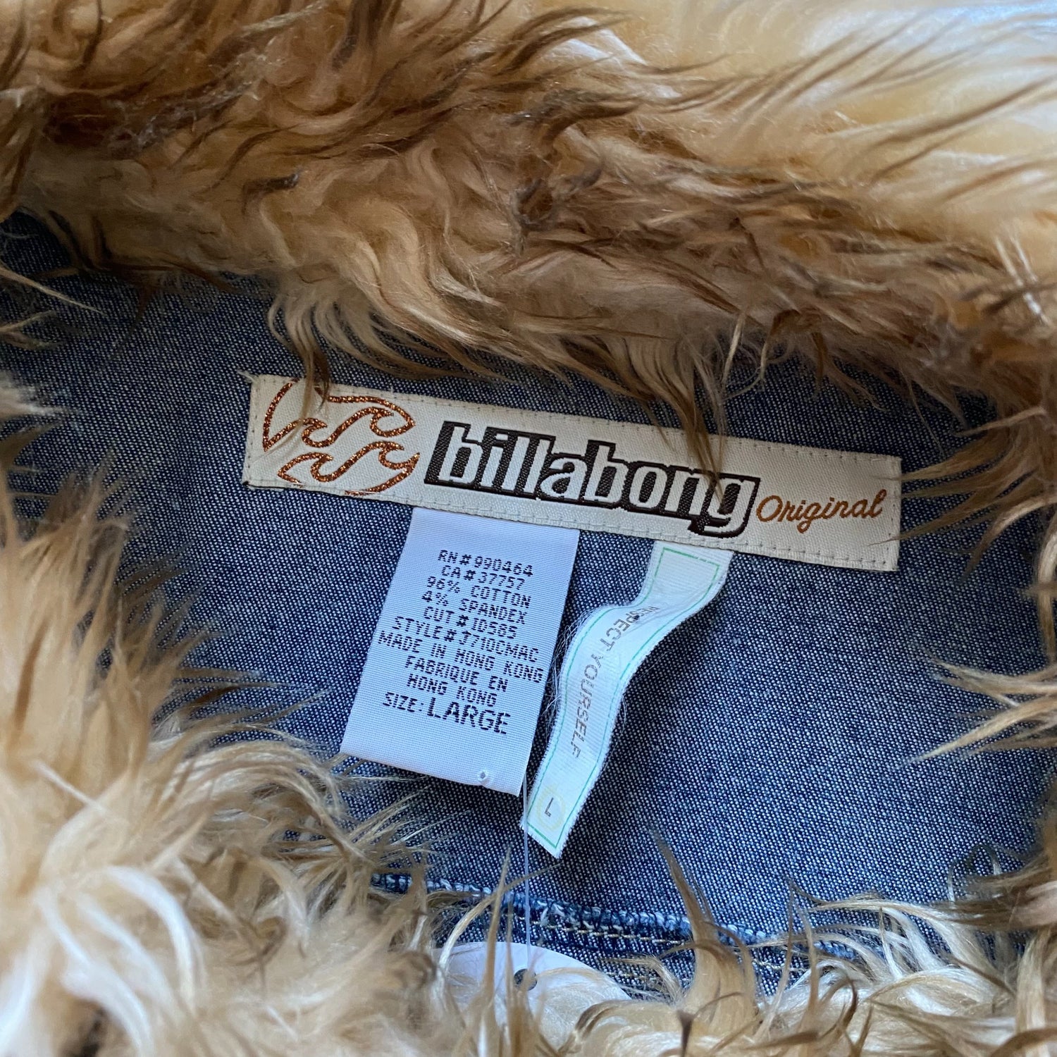 Y2k Billabong Fur Trimmed Denim Jacket