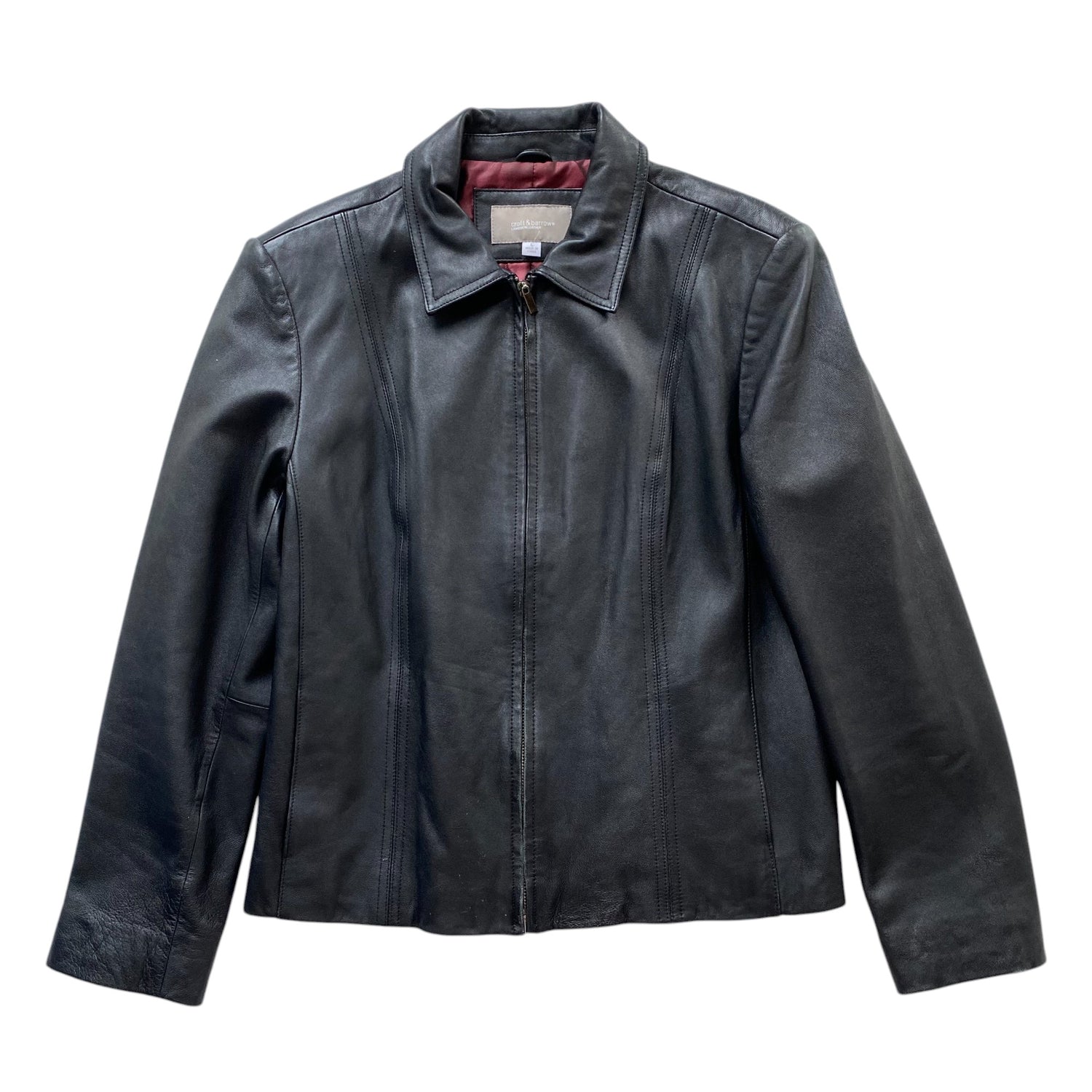 Y2k Croft & Barrow Black Leather Femme Jacket