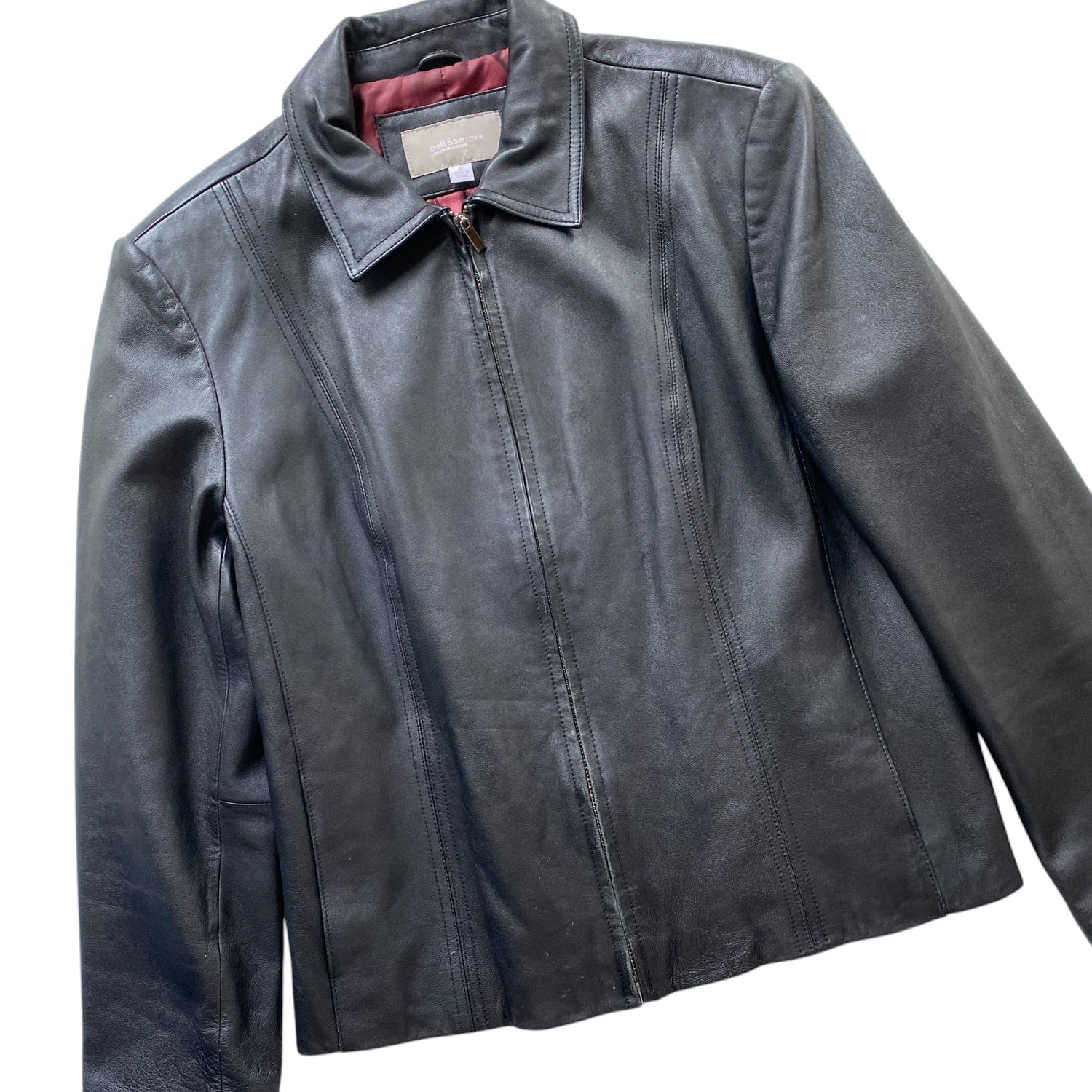 Y2k Croft & Barrow Black Leather Femme Jacket