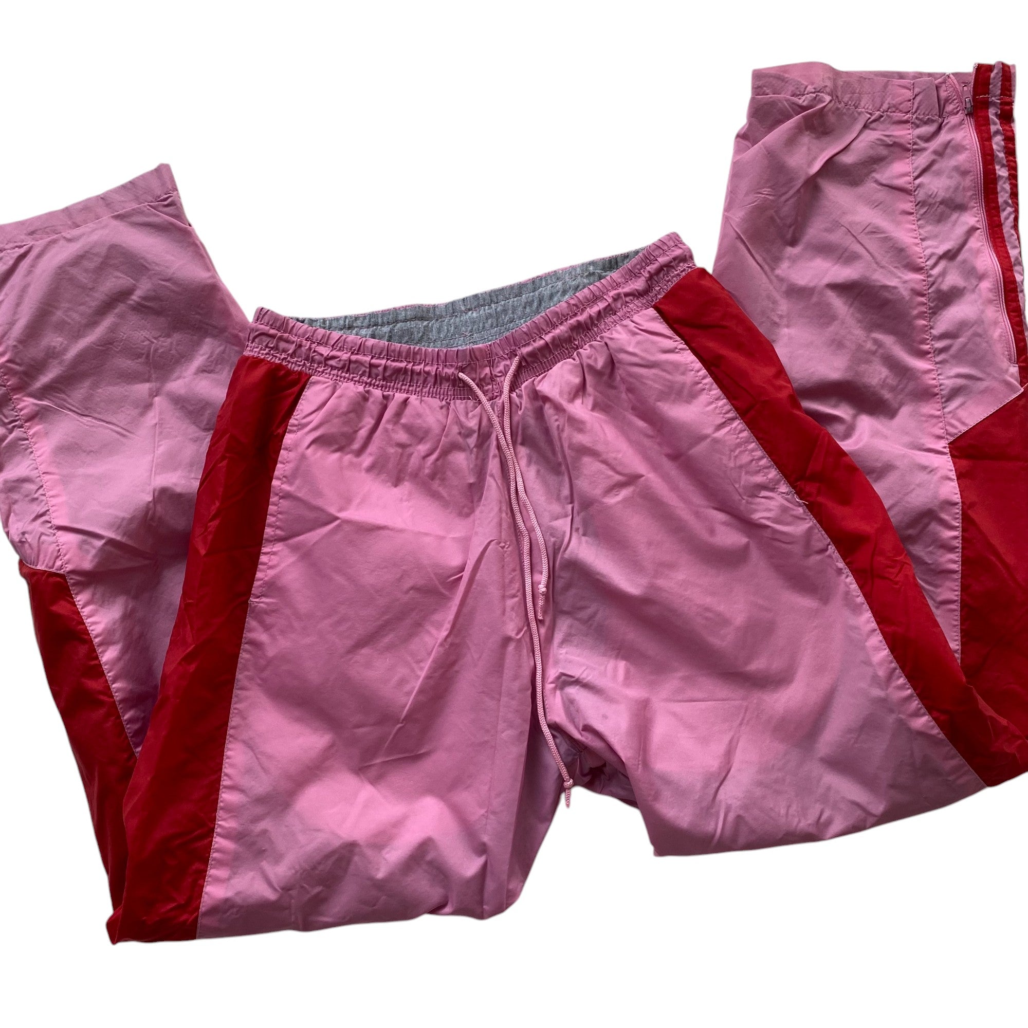 Y2k Pink Nylon Femme Track Pants