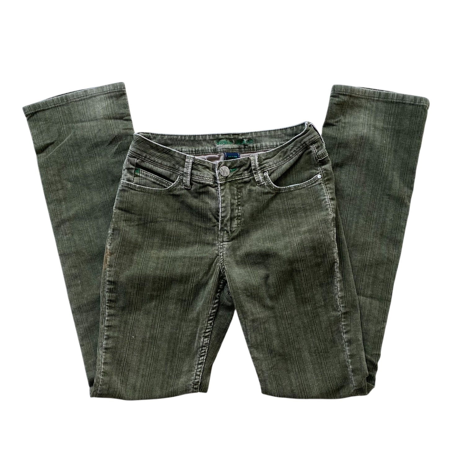 Y2k Green Corduroy Flare Pants