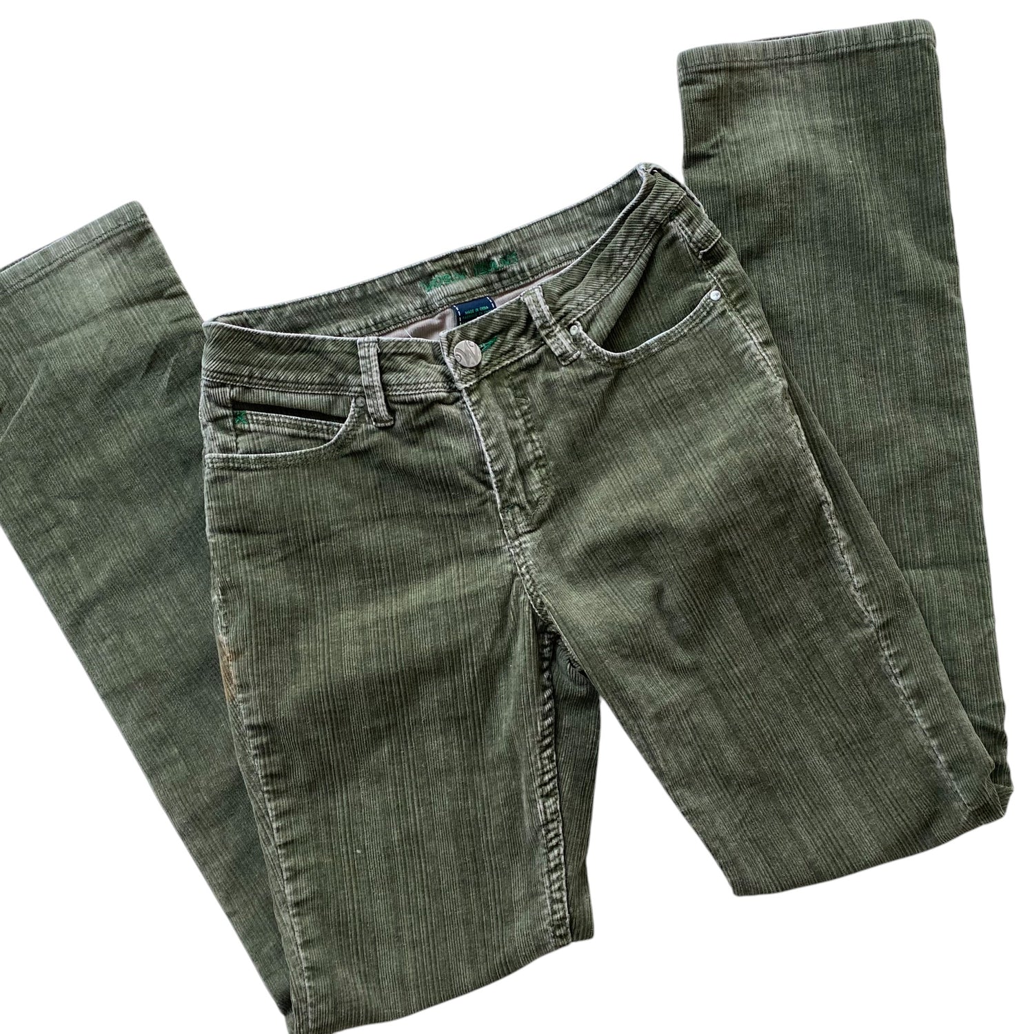Y2k Green Corduroy Flare Pants