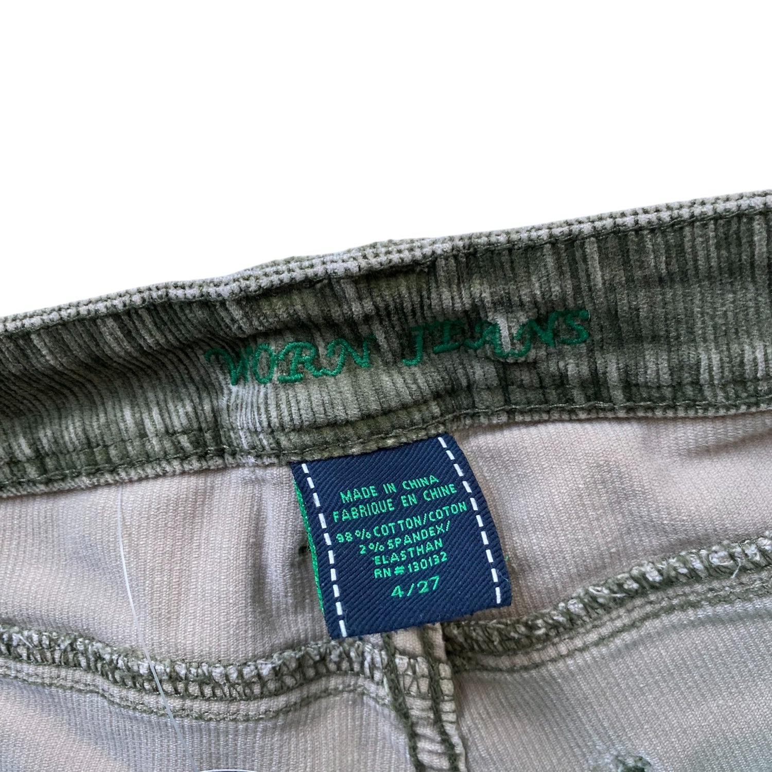 Y2k Green Corduroy Flare Pants