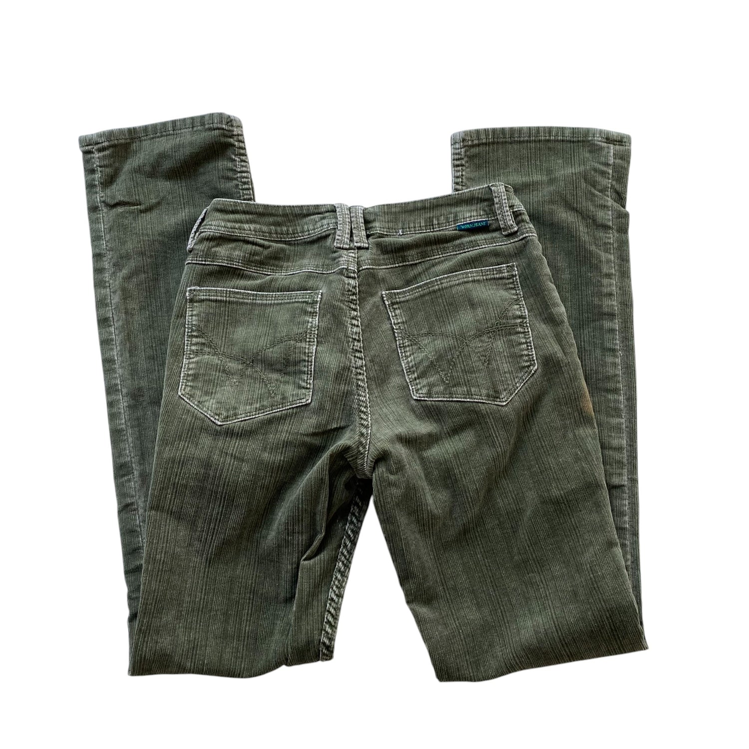 Y2k Green Corduroy Flare Pants