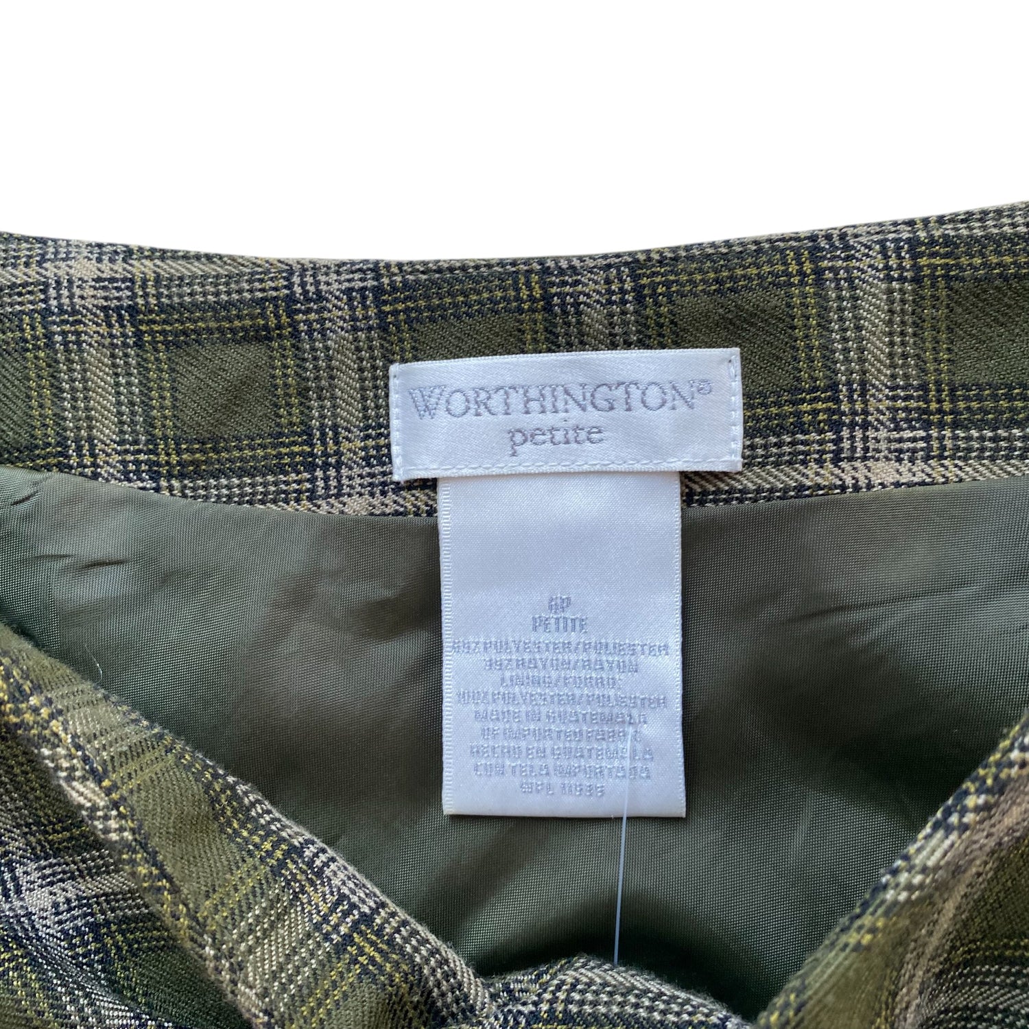 Vintage Green Plaid Midi Skirt