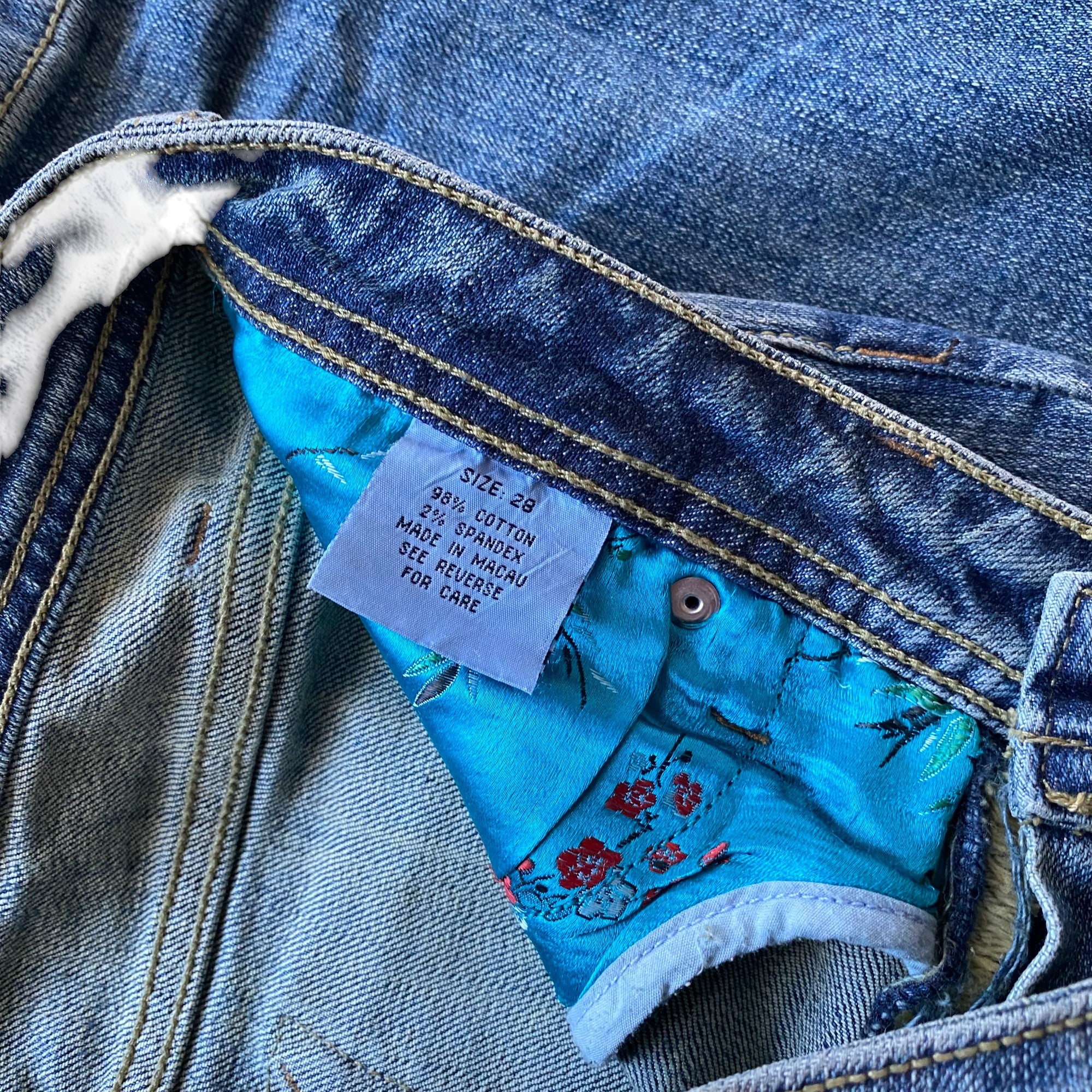 Y2k Wet Jeans Embroidered Pocket Flare Jeans