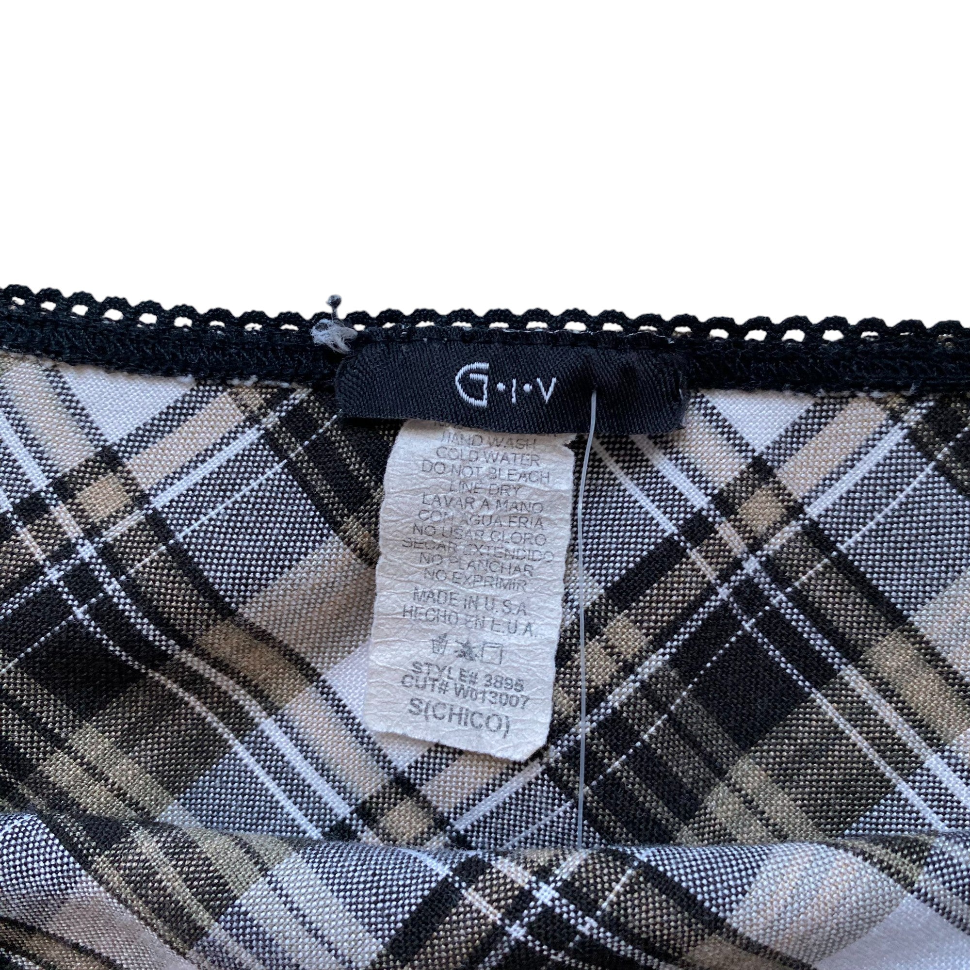 Vintage Brown Plaid Midi Skirt