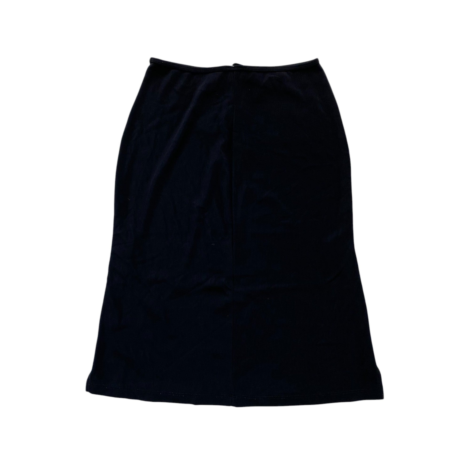 Vintage Tie Waist Black Midi Skirt