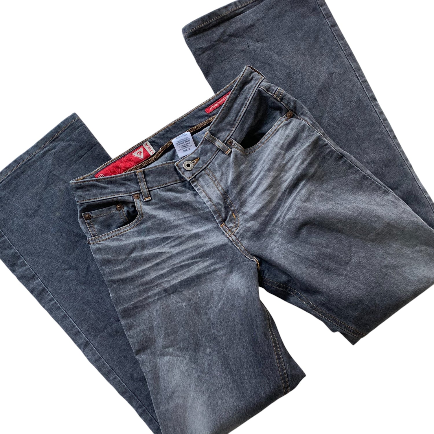 Y2k Guess Grey Faded Flare Jeans