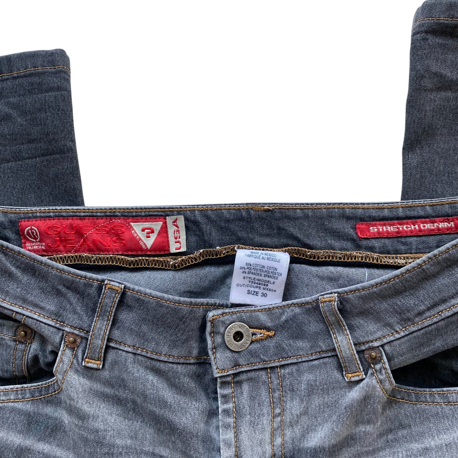 Y2k Guess Grey Faded Flare Jeans