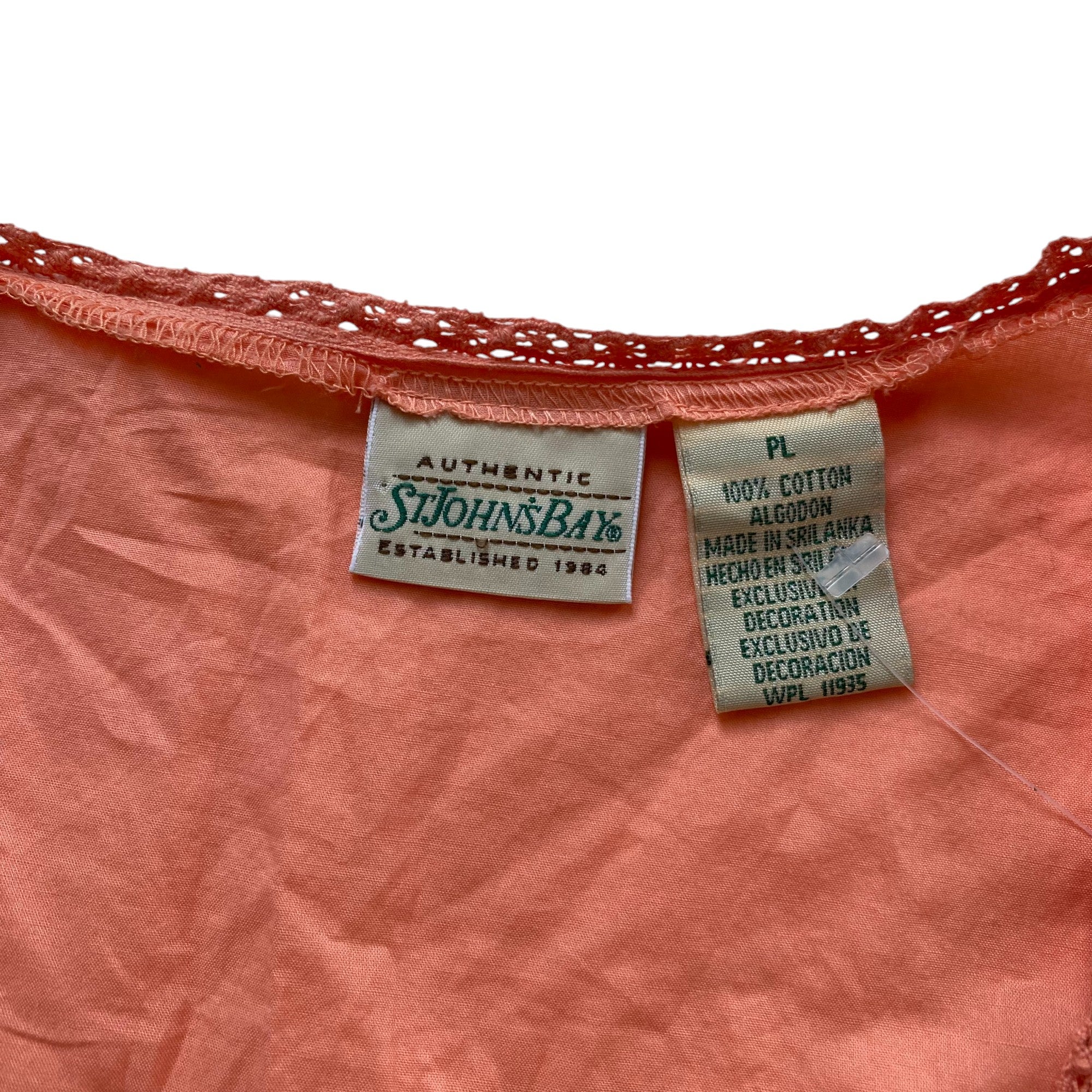 Vintage St Johns Bay Pink Button Up Tank Top