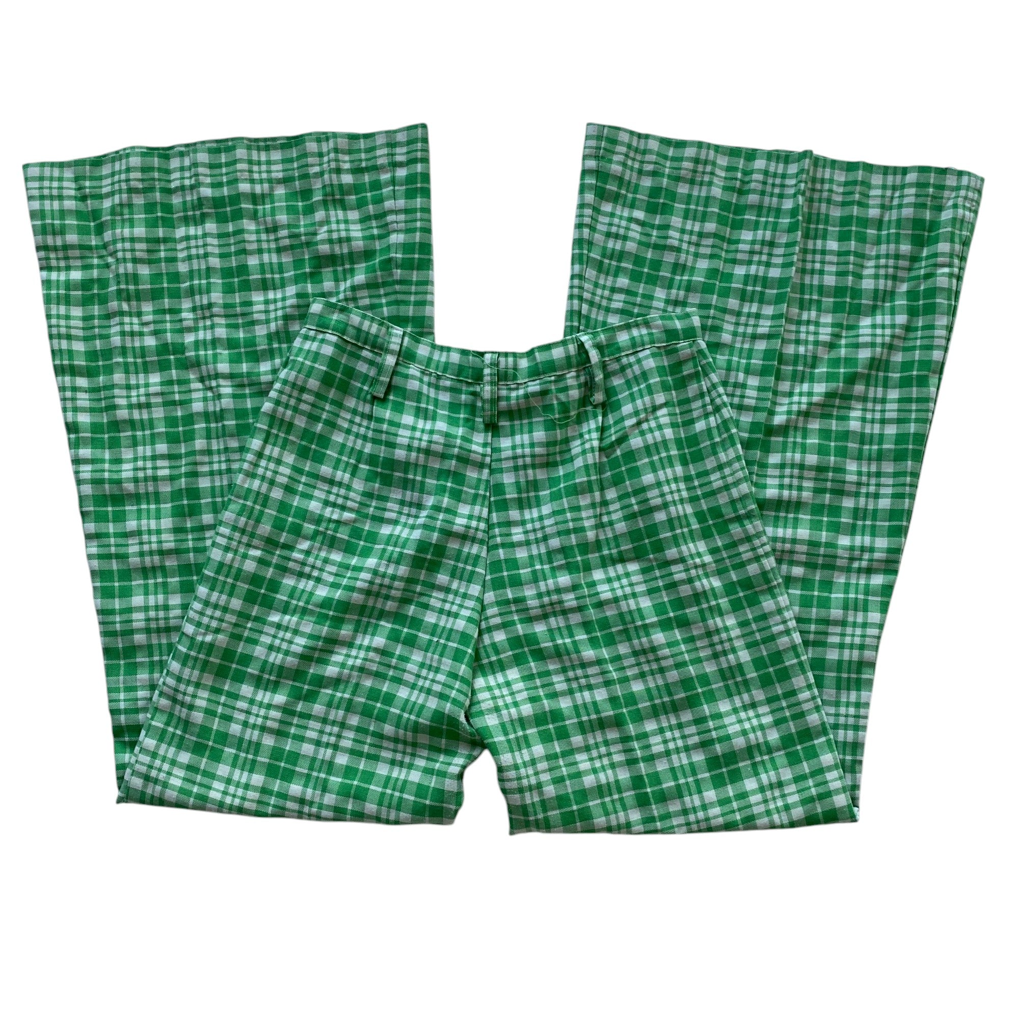 True Vintage Green Plaid Femme Bell Bottoms