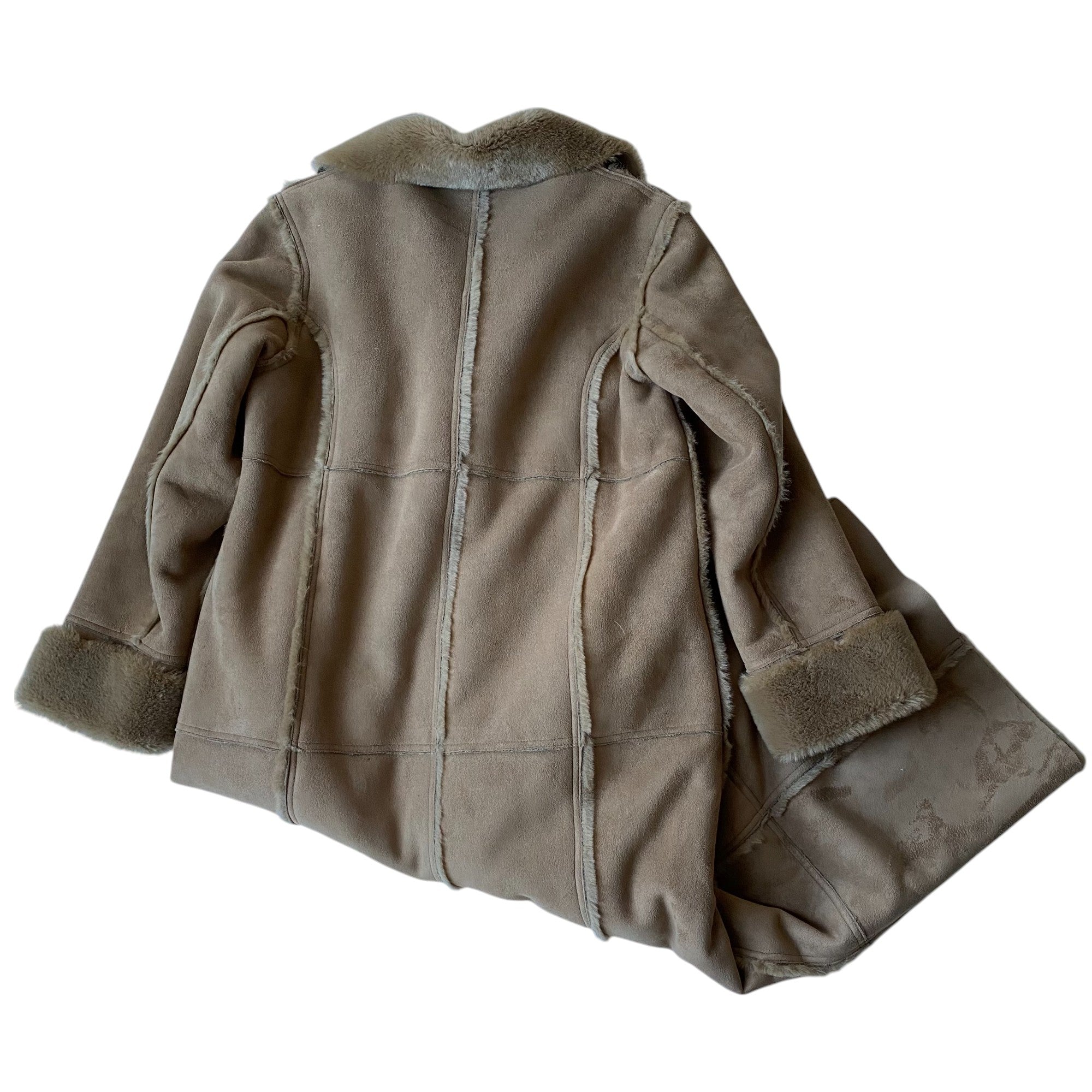 Y2k Fur Lined Trench Coat