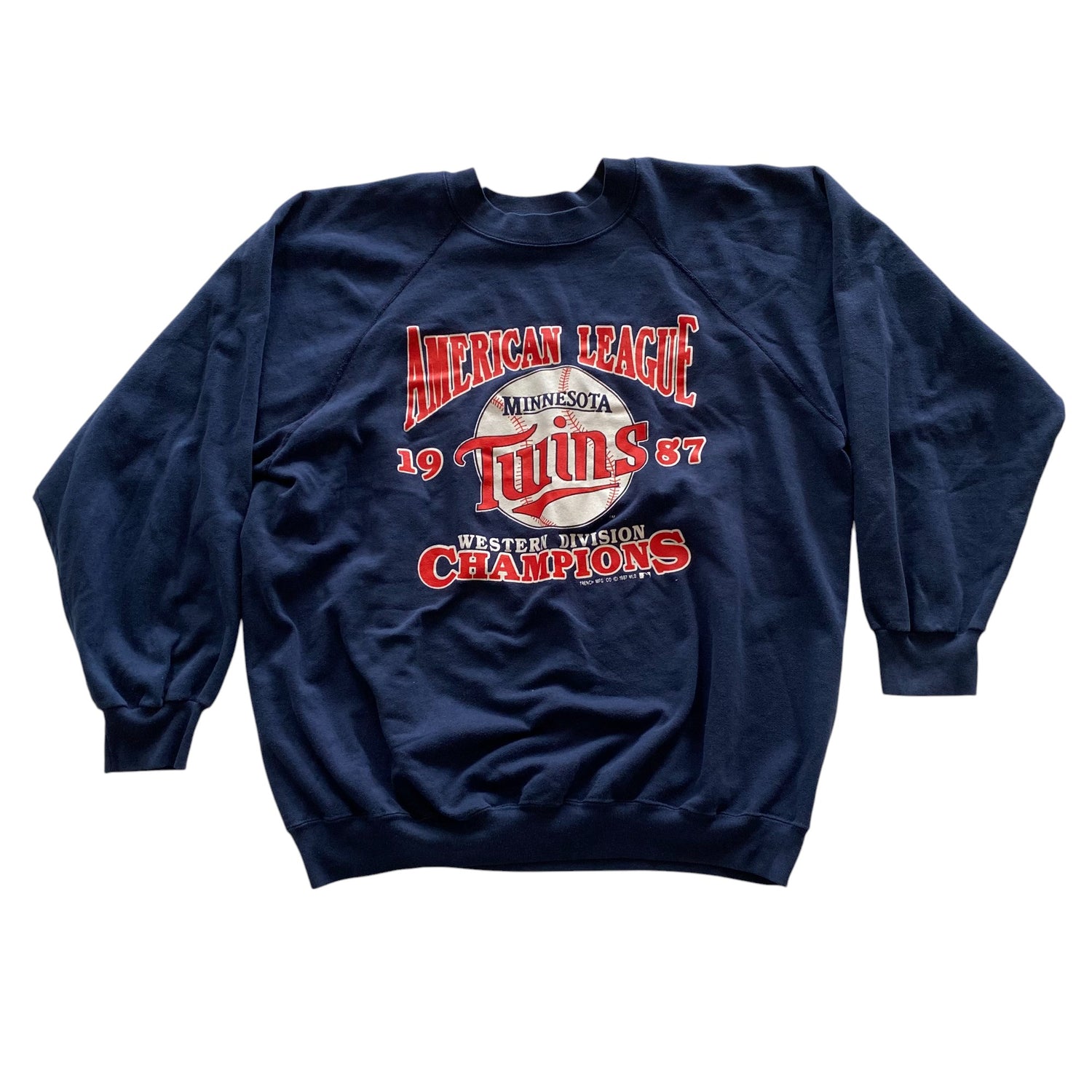 1987 Minnesota Twins American League Western Division Champions Logo Crewneck