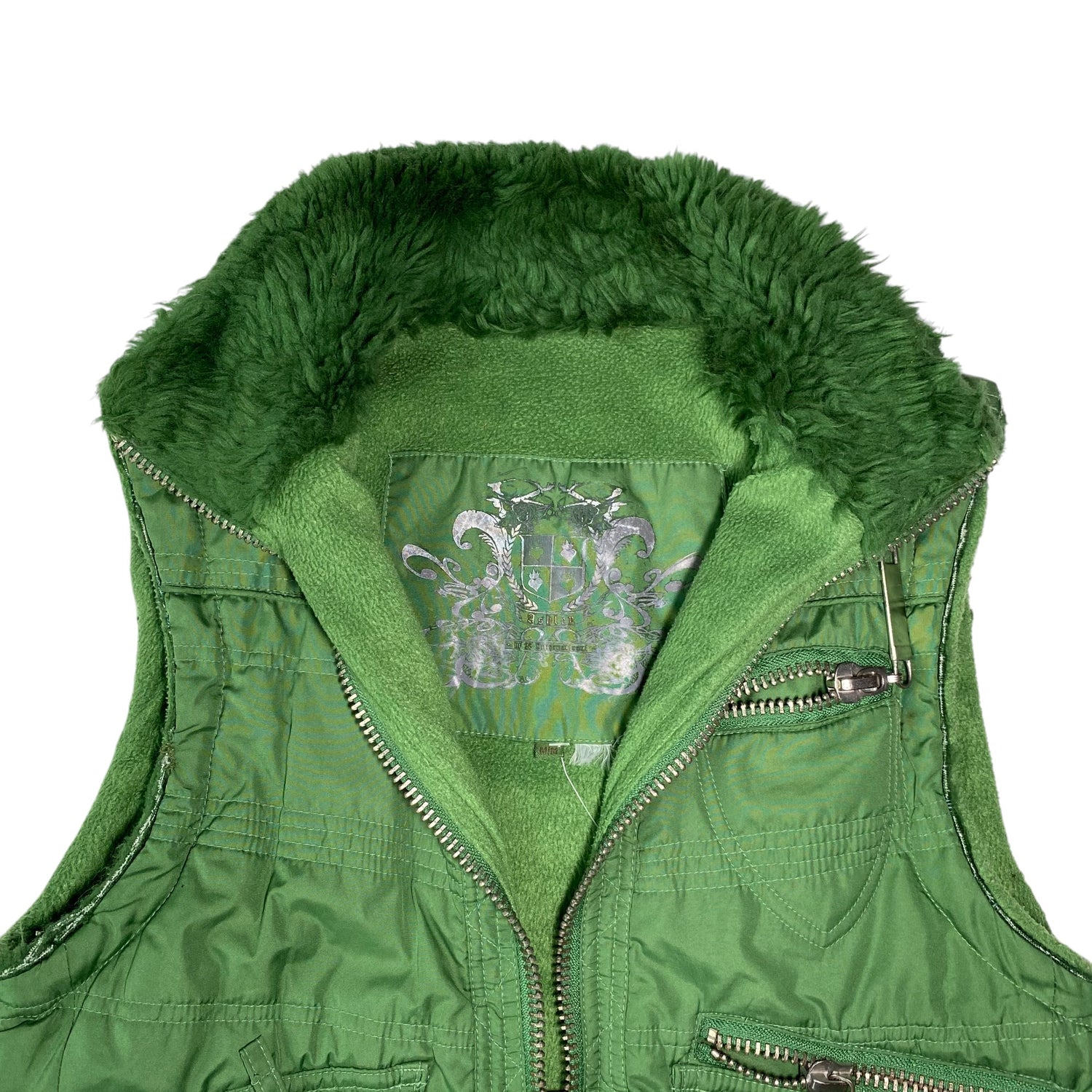 Y2k Green Lightweight Puffer Vest