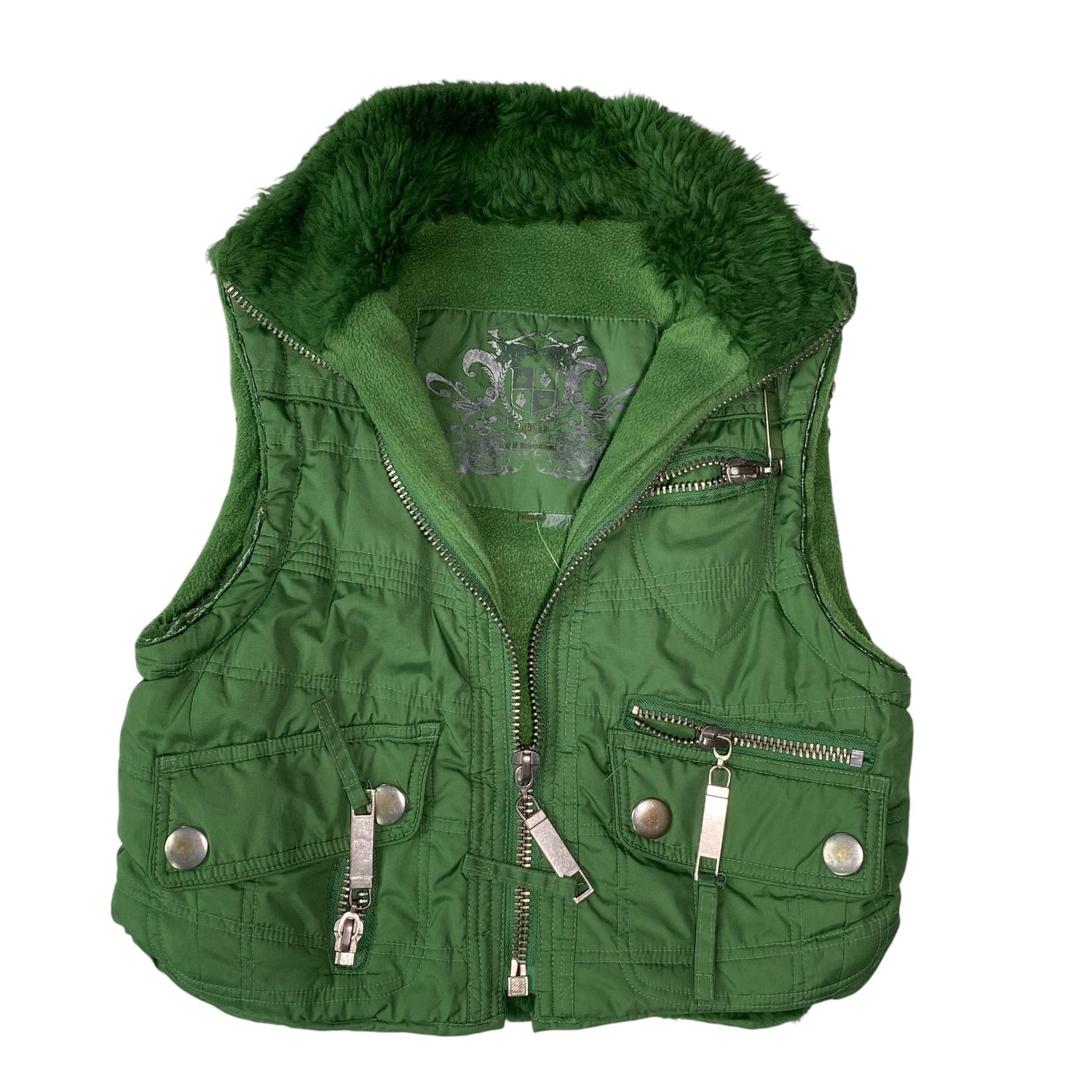 Y2k Green Lightweight Puffer Vest