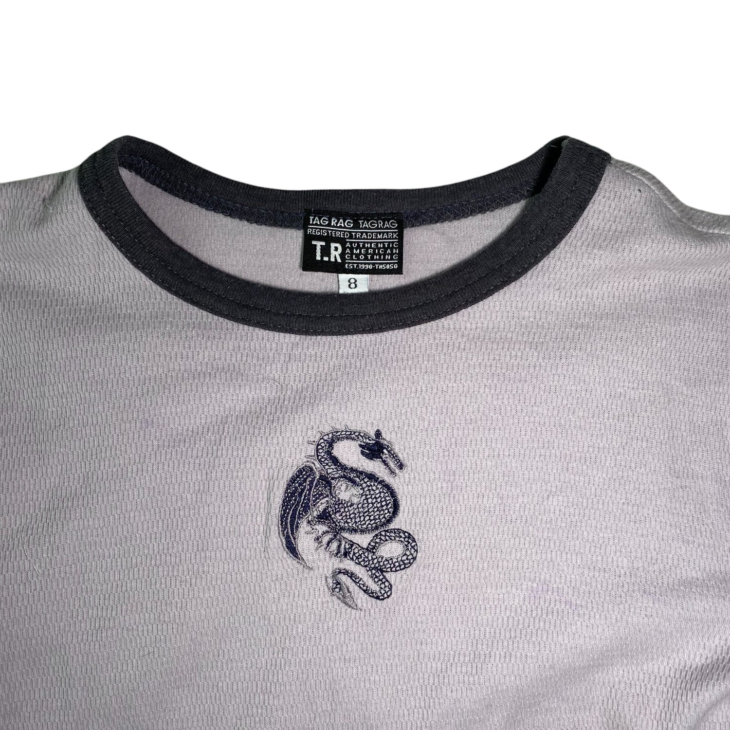 Y2k Dragon Embroidered Long Sleeve