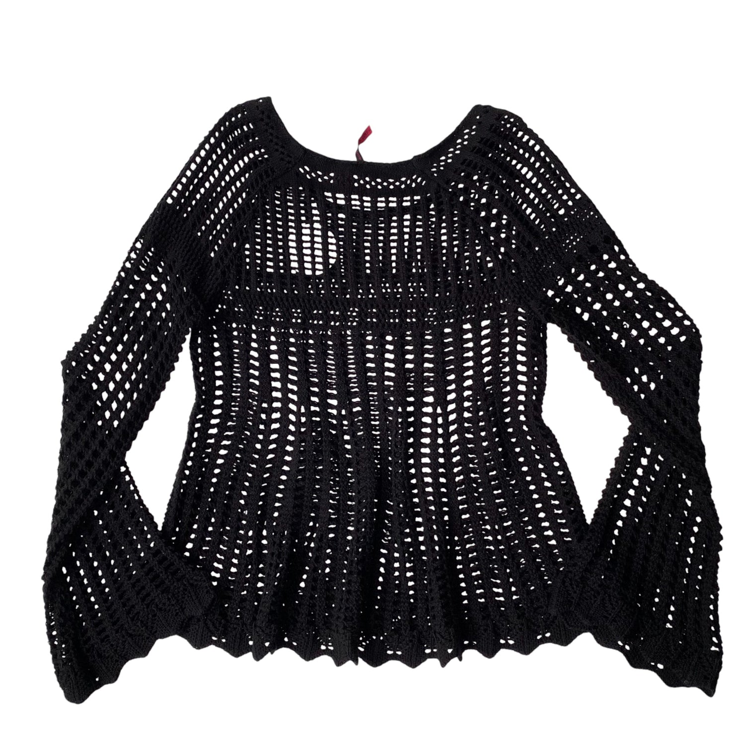 Y2k Heart n Crush Black Crochet Femme Long Sleeve