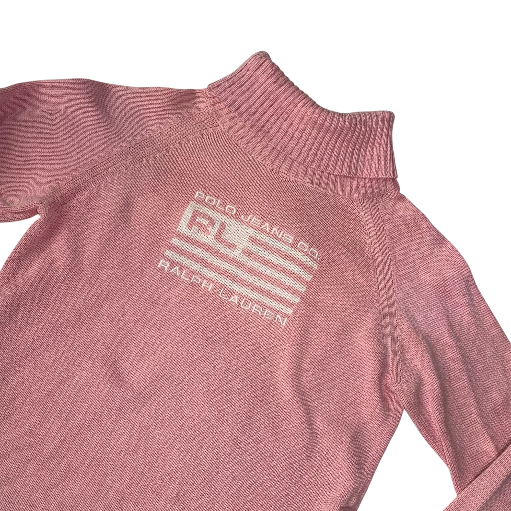 Vintage Ralph Lauren Polo Jeans Pink Femme Knit Turtleneck