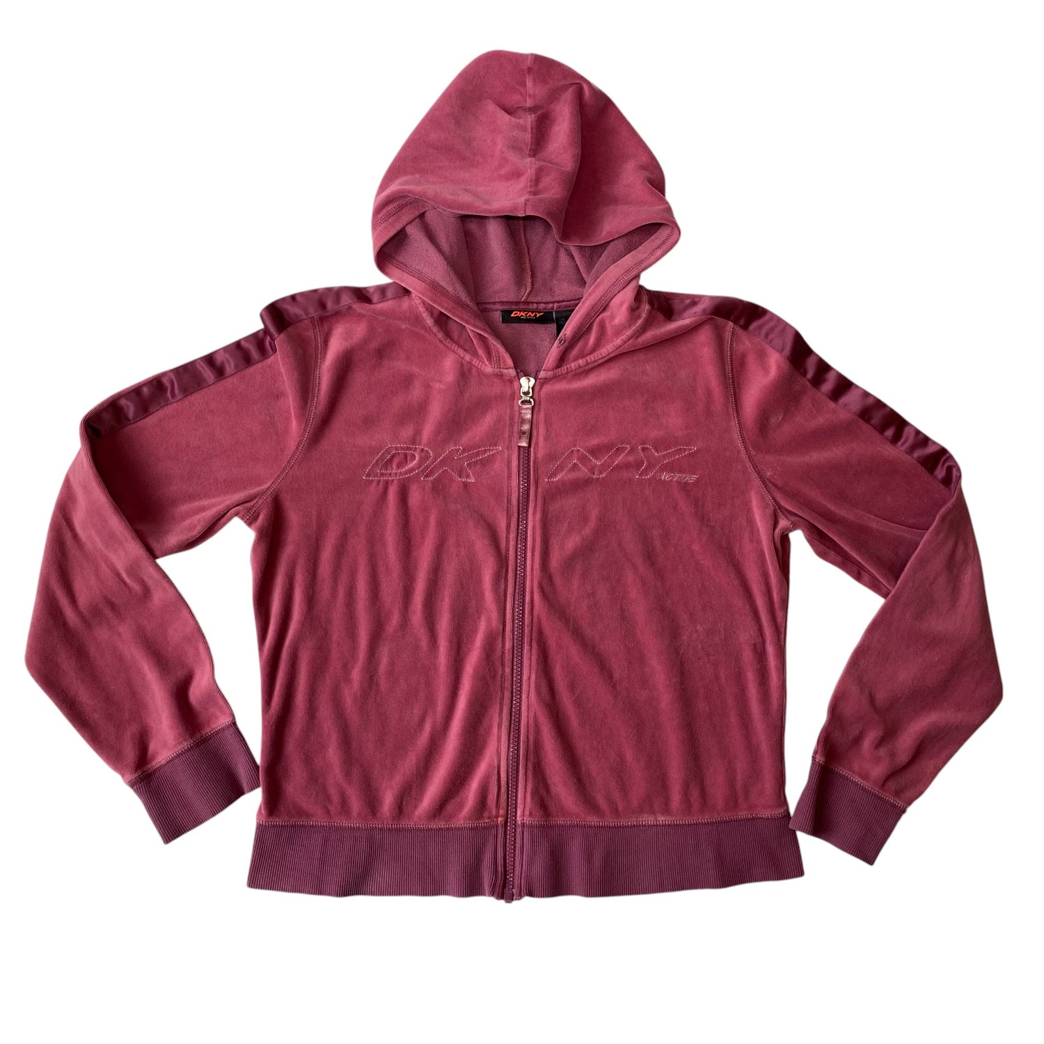 Y2k DKNY Pink Velour Zip Up