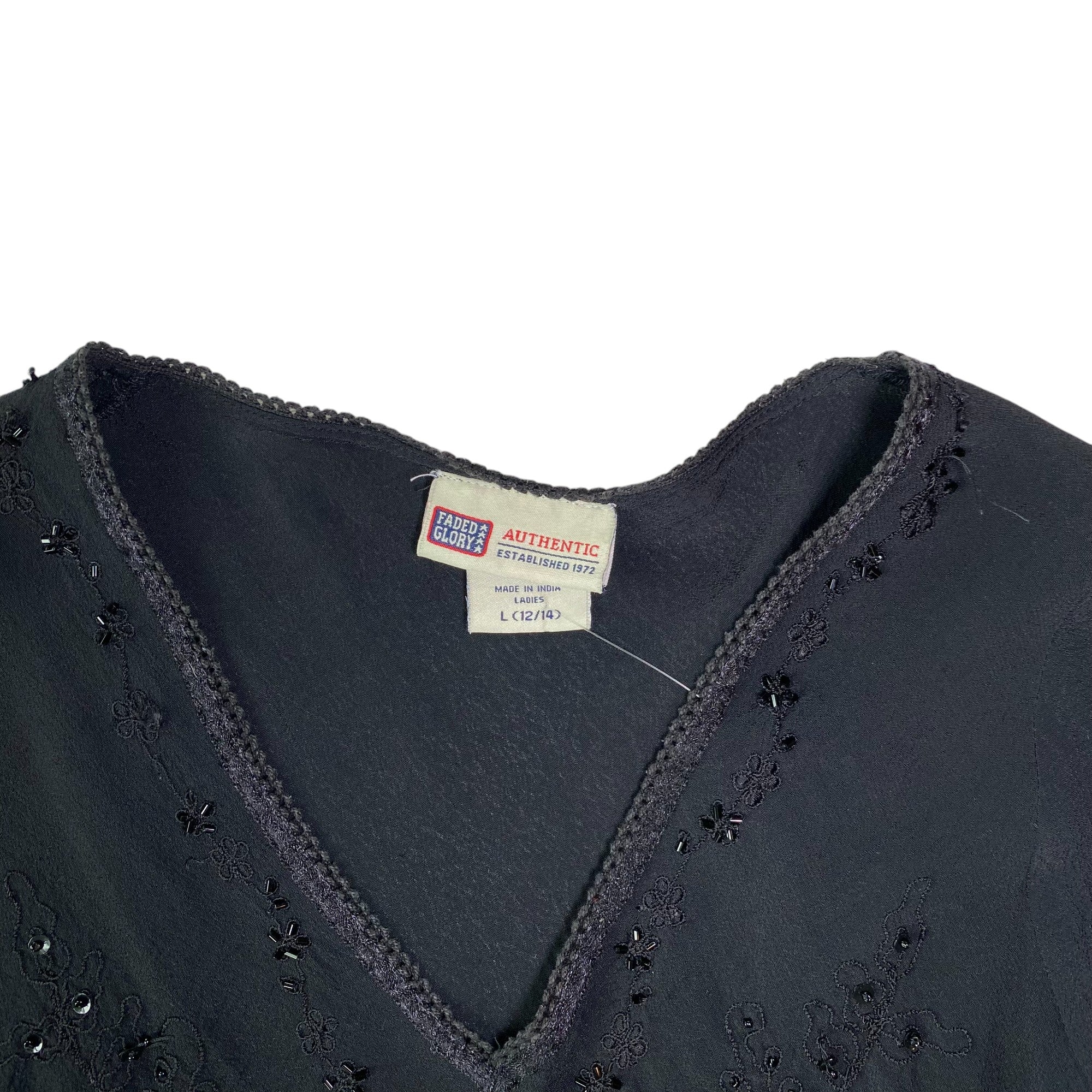 Vintage Faded Glory Beaded Blouse