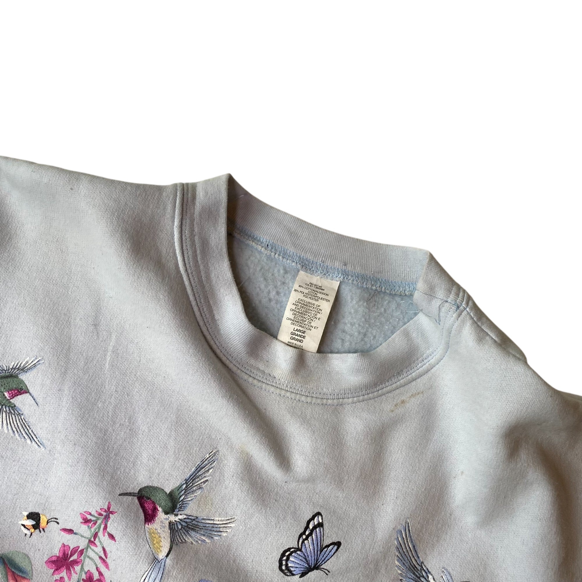 Vintage Nature Graphic Light Blue Crewneck