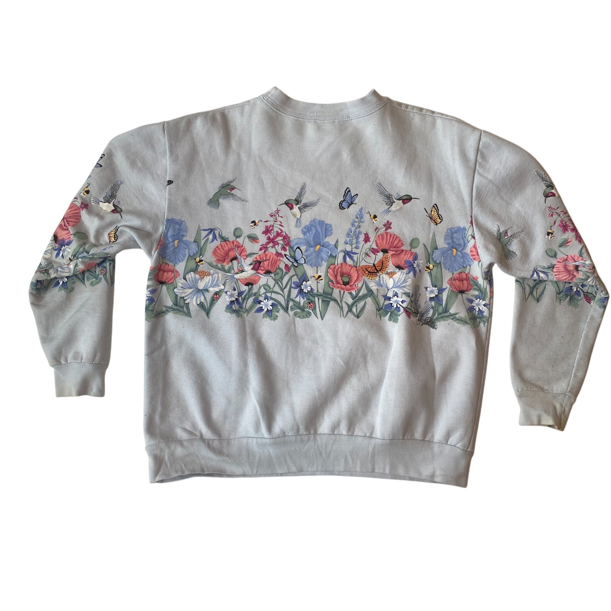 Vintage Nature Graphic Light Blue Crewneck