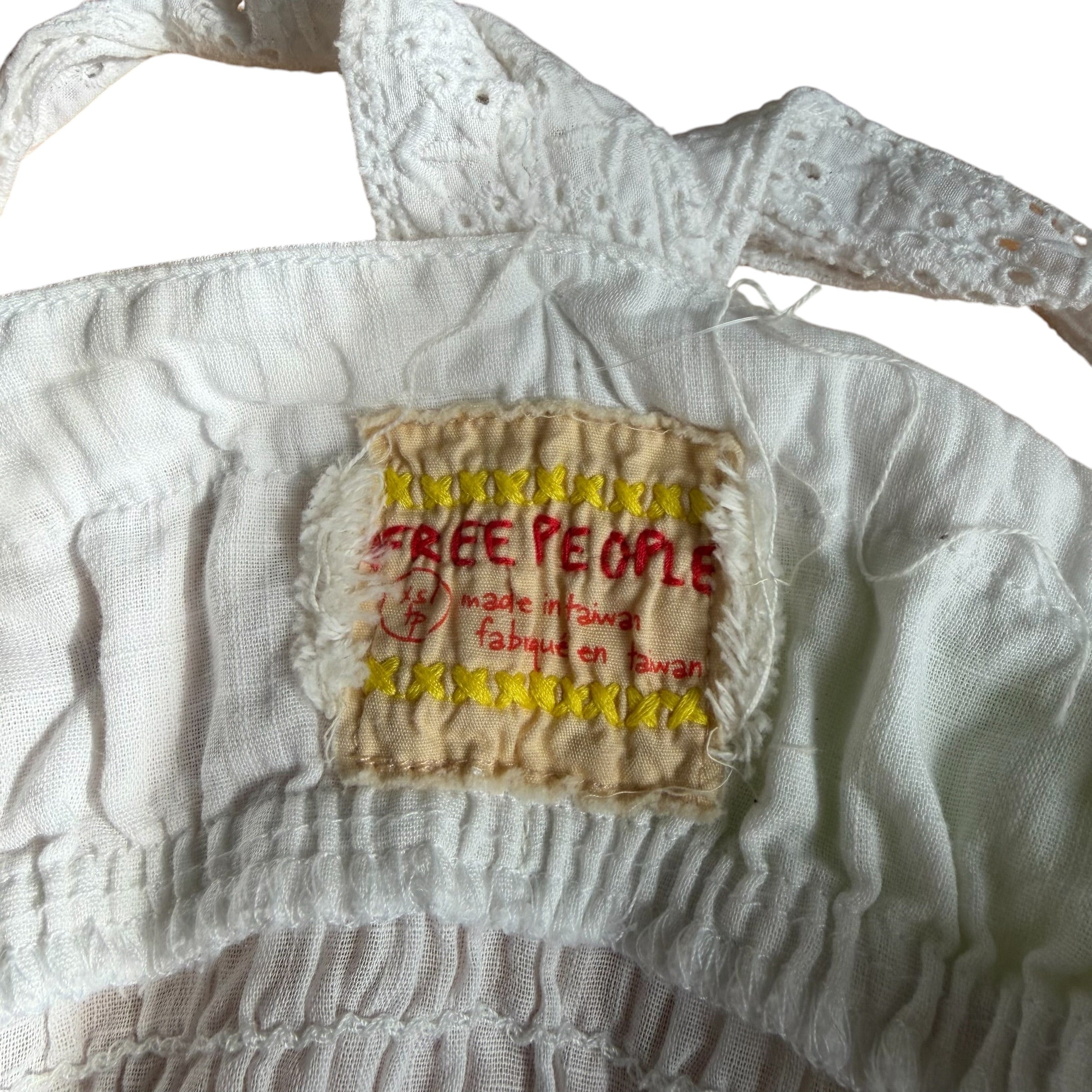 Free People White Eyelet Top