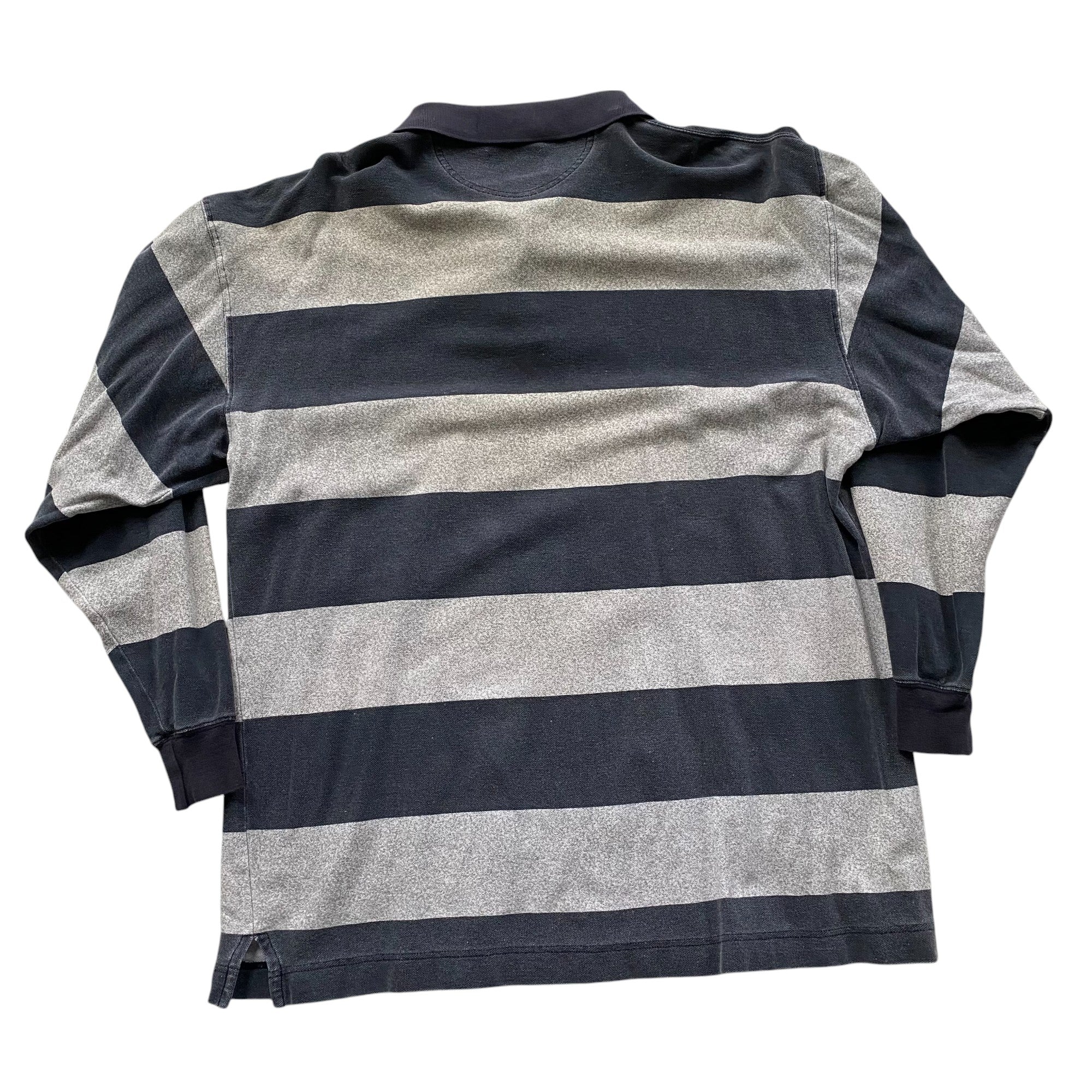 Vintage Van Heusen Striped Long Sleeve Polo Shirt