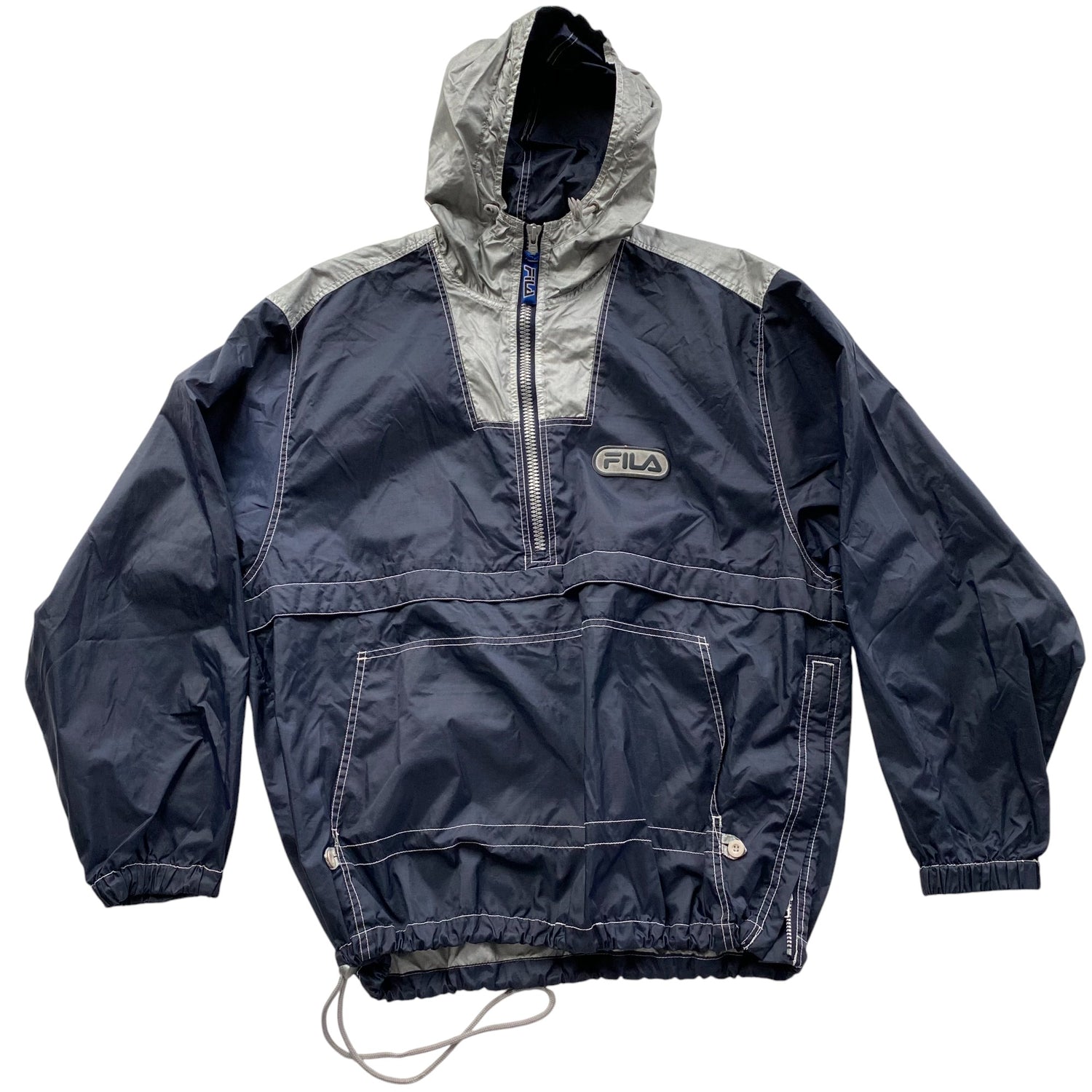 Vintage Fila Navy Quarter Zip Windbreaker