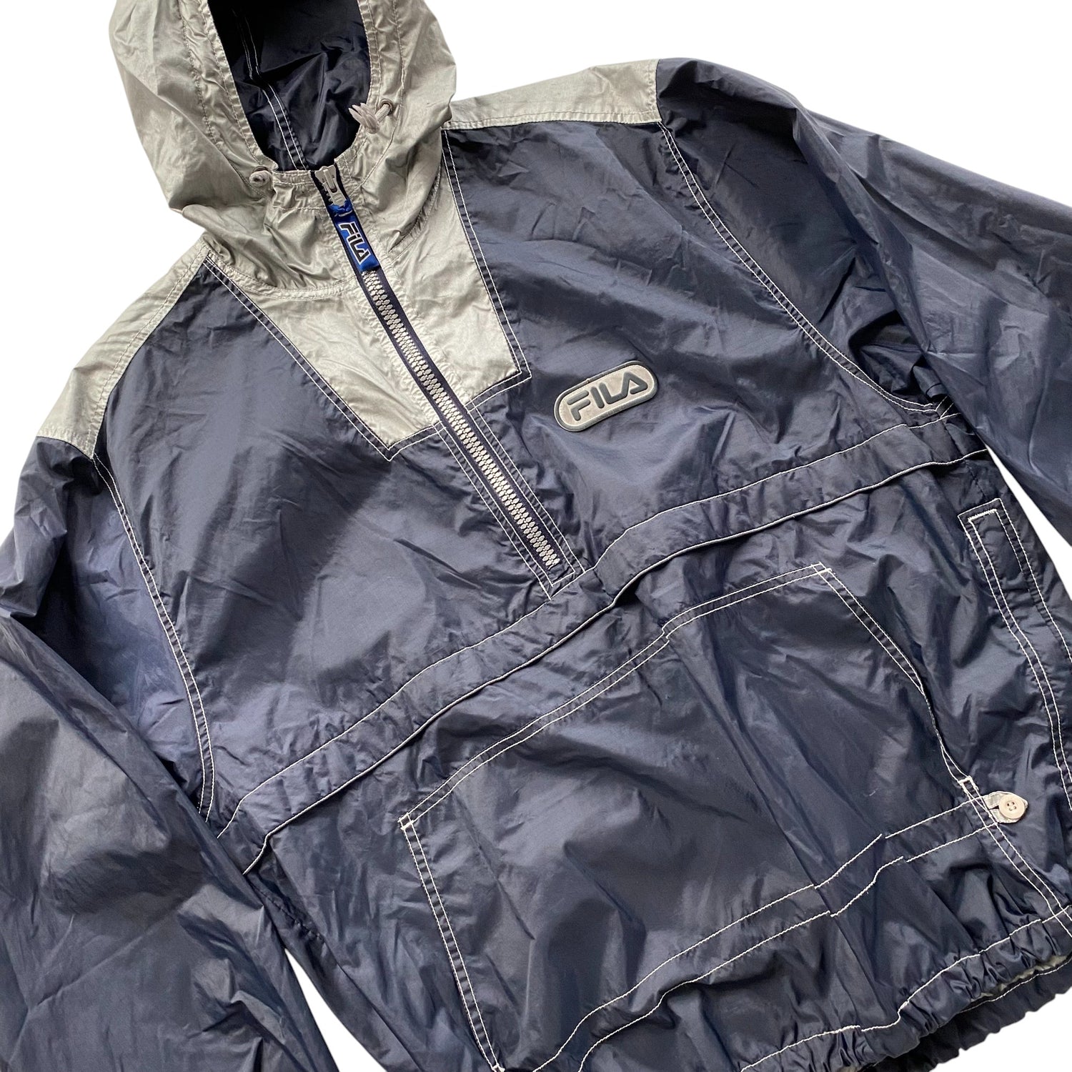 Vintage Fila Navy Quarter Zip Windbreaker