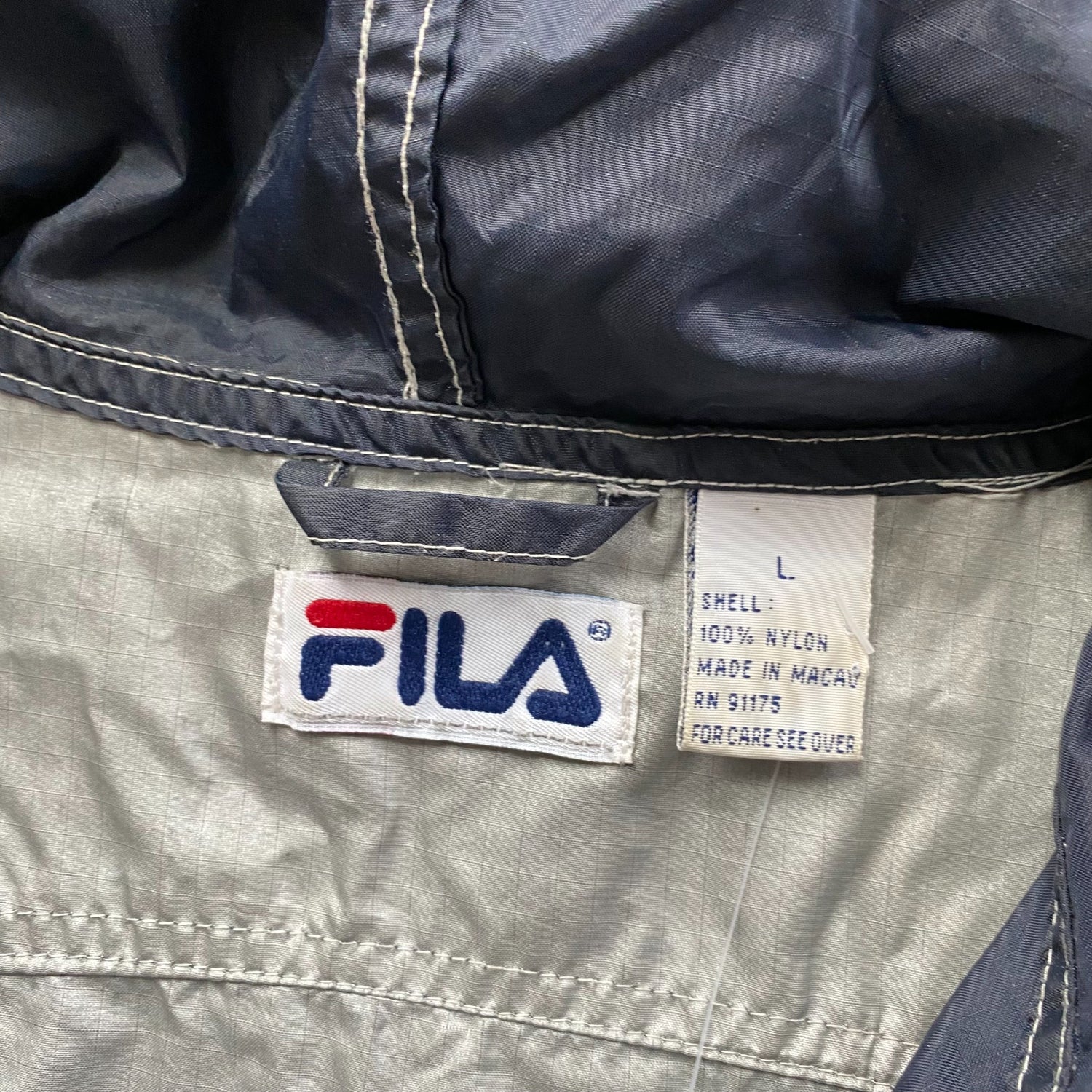 Vintage Fila Navy Quarter Zip Windbreaker