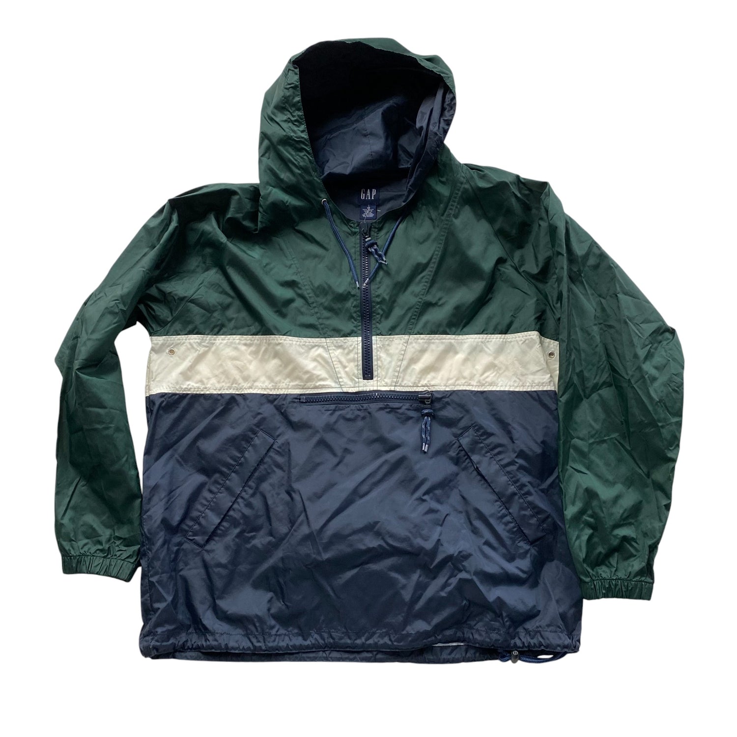 Vintage Gap Green Quarter Zip Windbreaker