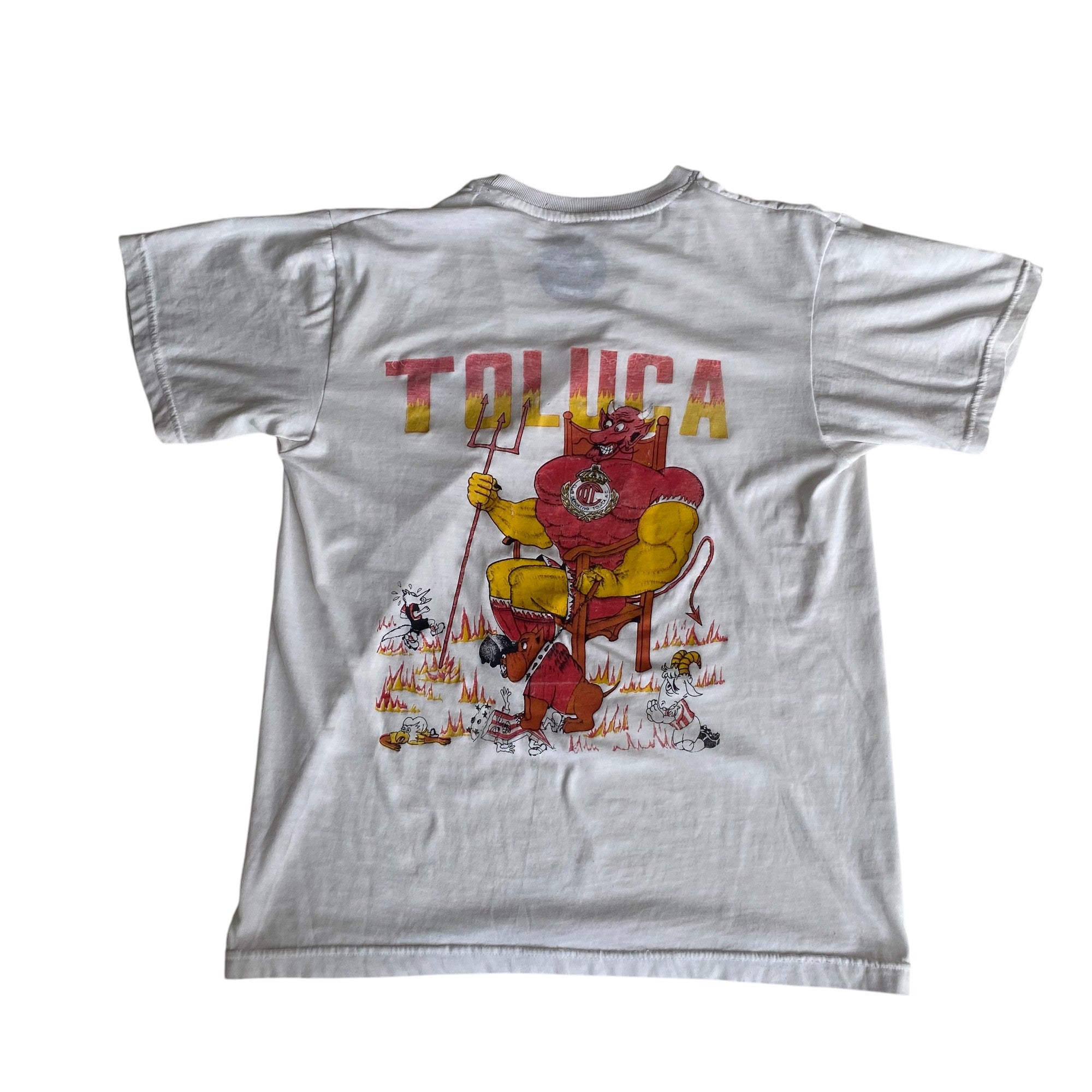 Vintage 90s Diablos Rojos de Toluca Caricature Graphic T-Shirt