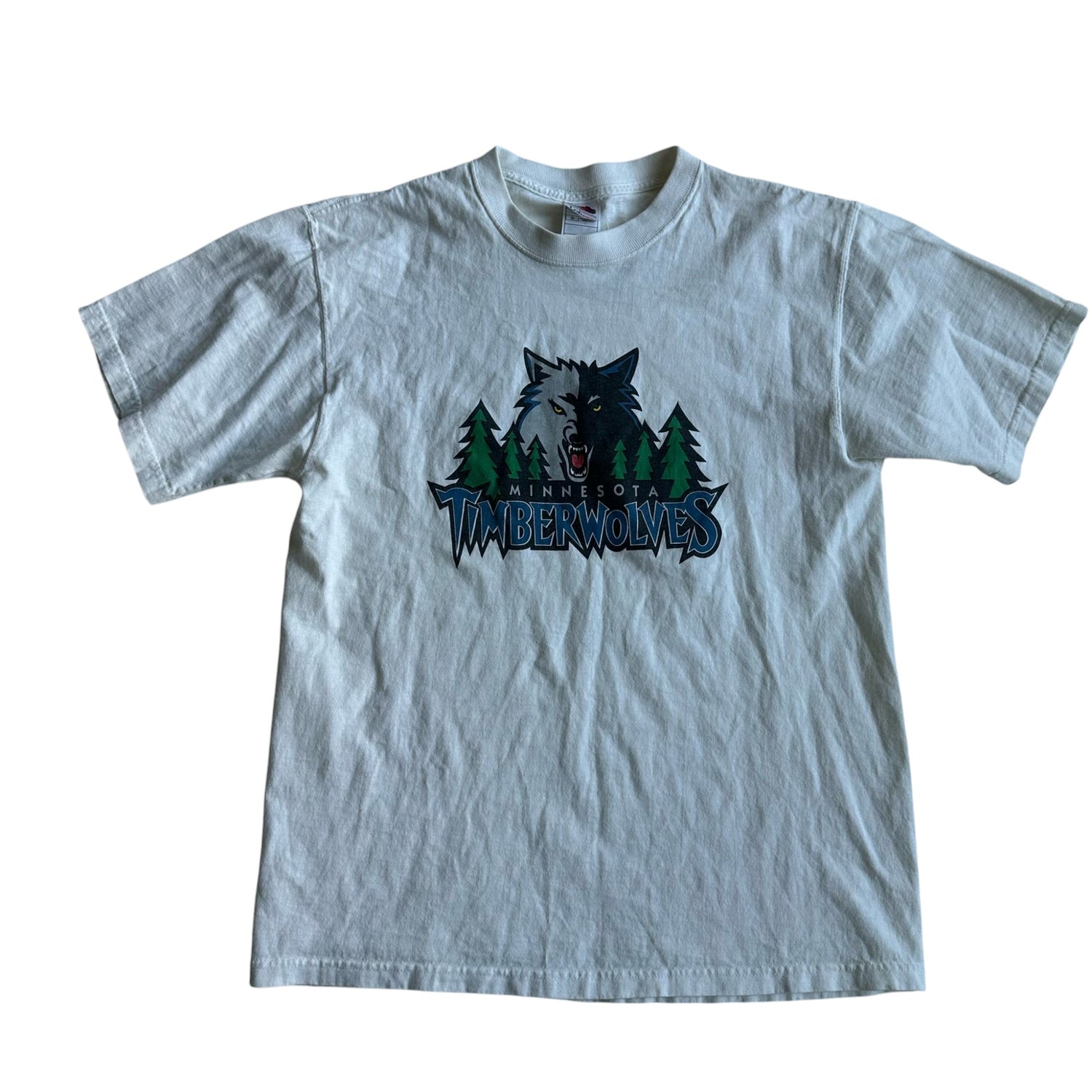 Vintage Minnesota Timberwolves Logo White T-Shirt