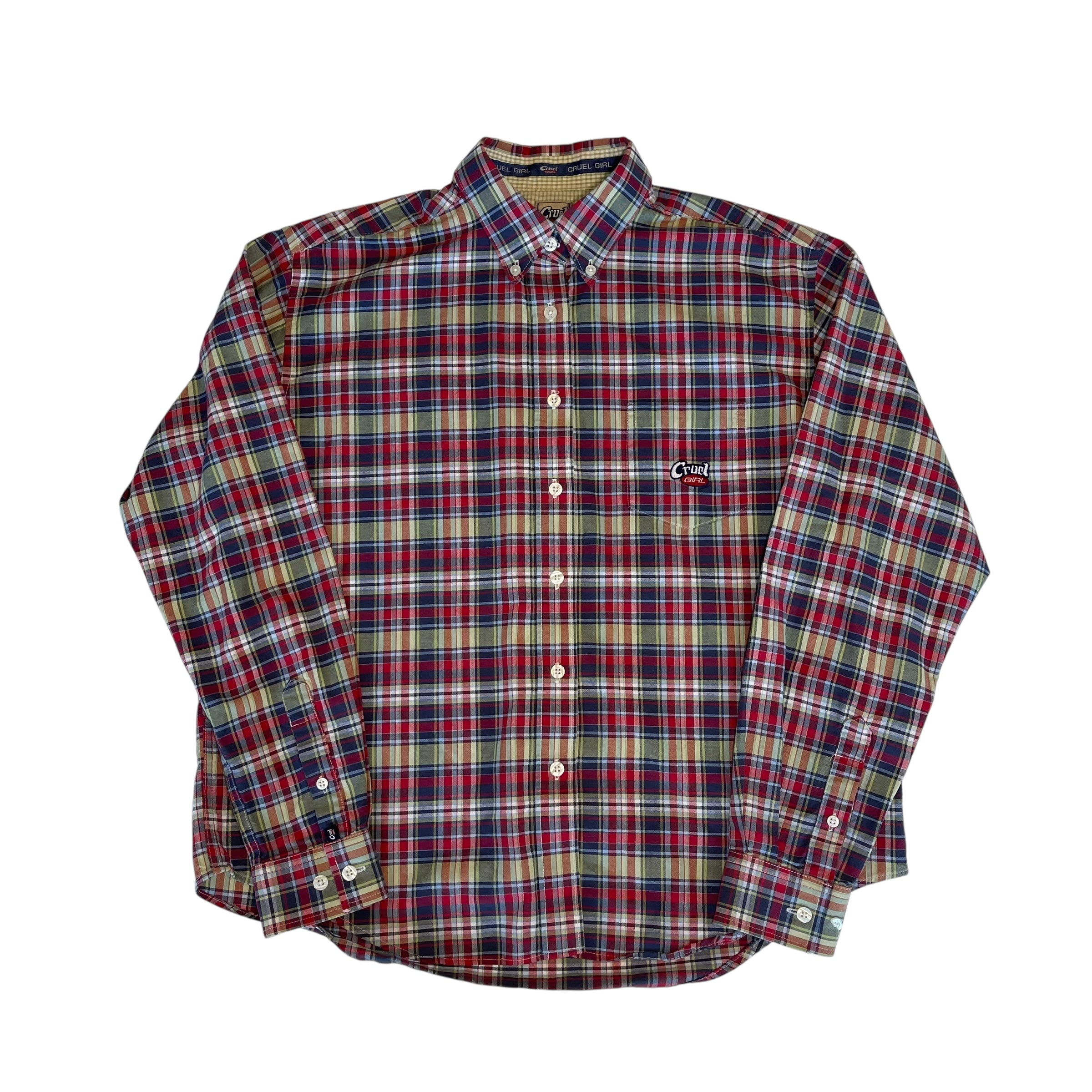 Y2K Cruel Girl Plaid Button Up