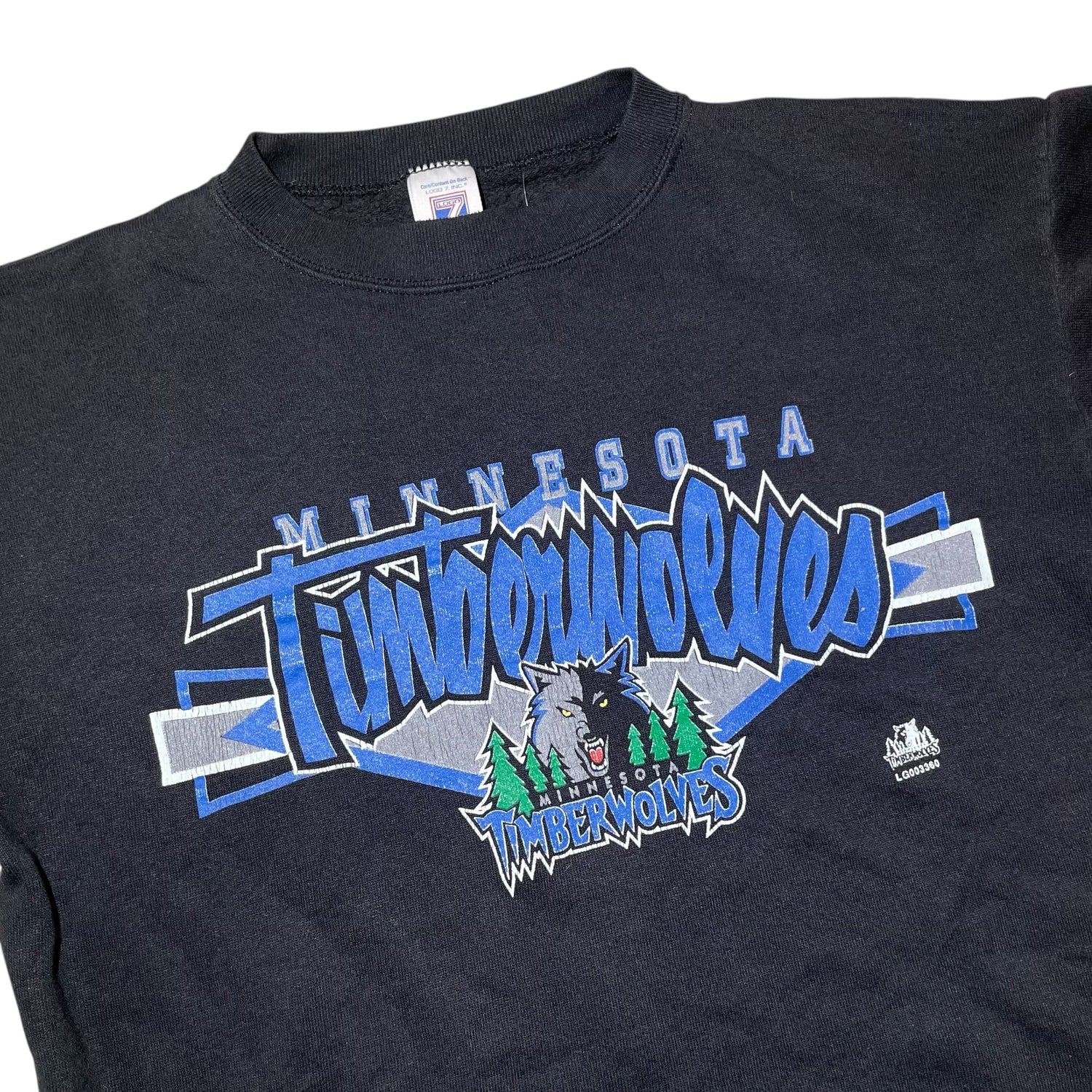 Vintage Minnesota Timberwolves Black Logo 7 Sweatshirt
